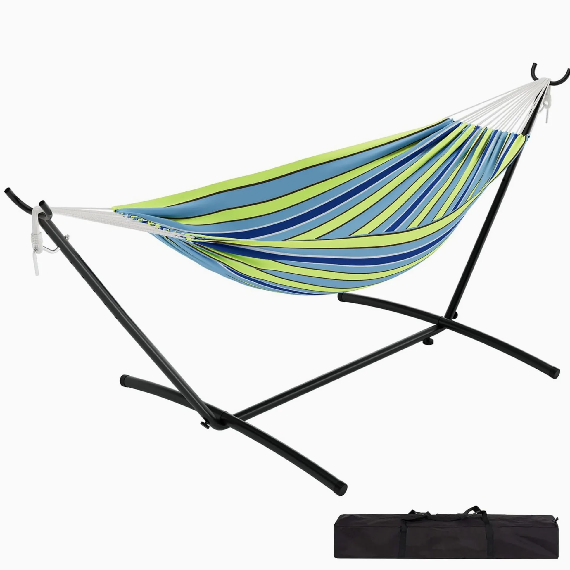 Hamaca al aire libre con soporte, hamaca portátil para patio, balcón jardín, hamaca doble pie para terraza de camping