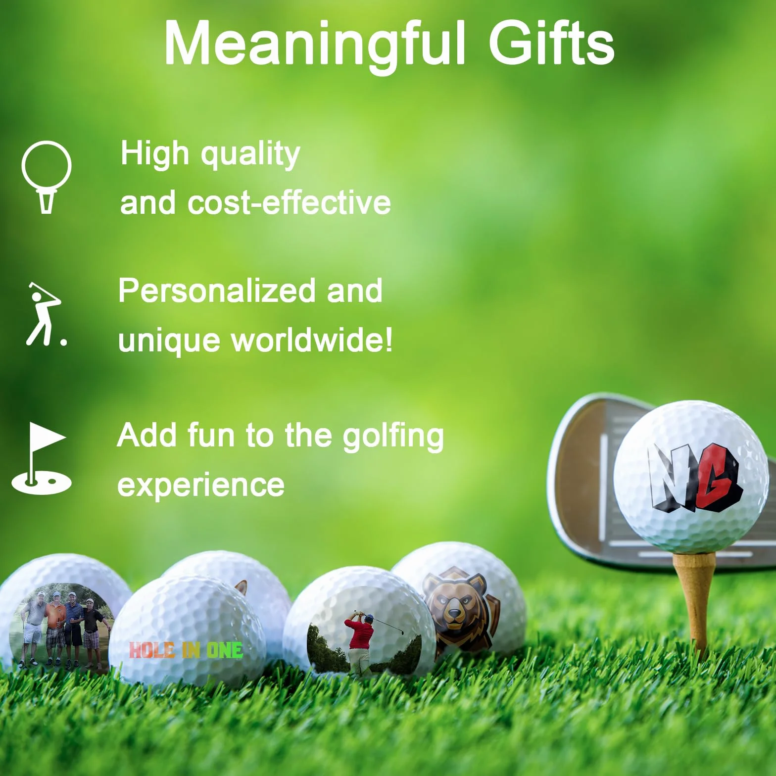 Bolas De Golf Personalizadas con Nombre Logotipo Imagen Texto Regalo para Golfistas