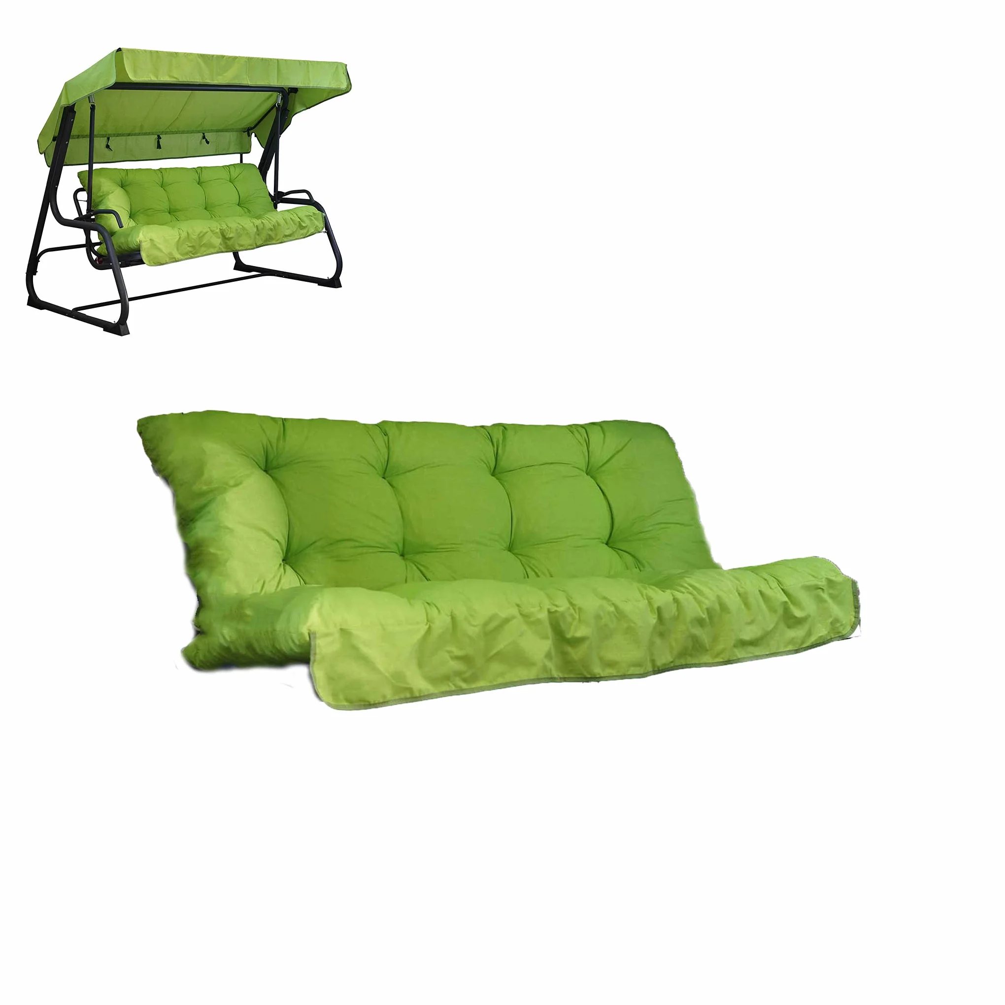 Tecnoweb - Cojines para balancín de 4 plazas - Incluido también el techo a juego - 100% Fabricado en Italia - Ideal para exteriores (jardines y patios) - Estructura no incluida, Lima