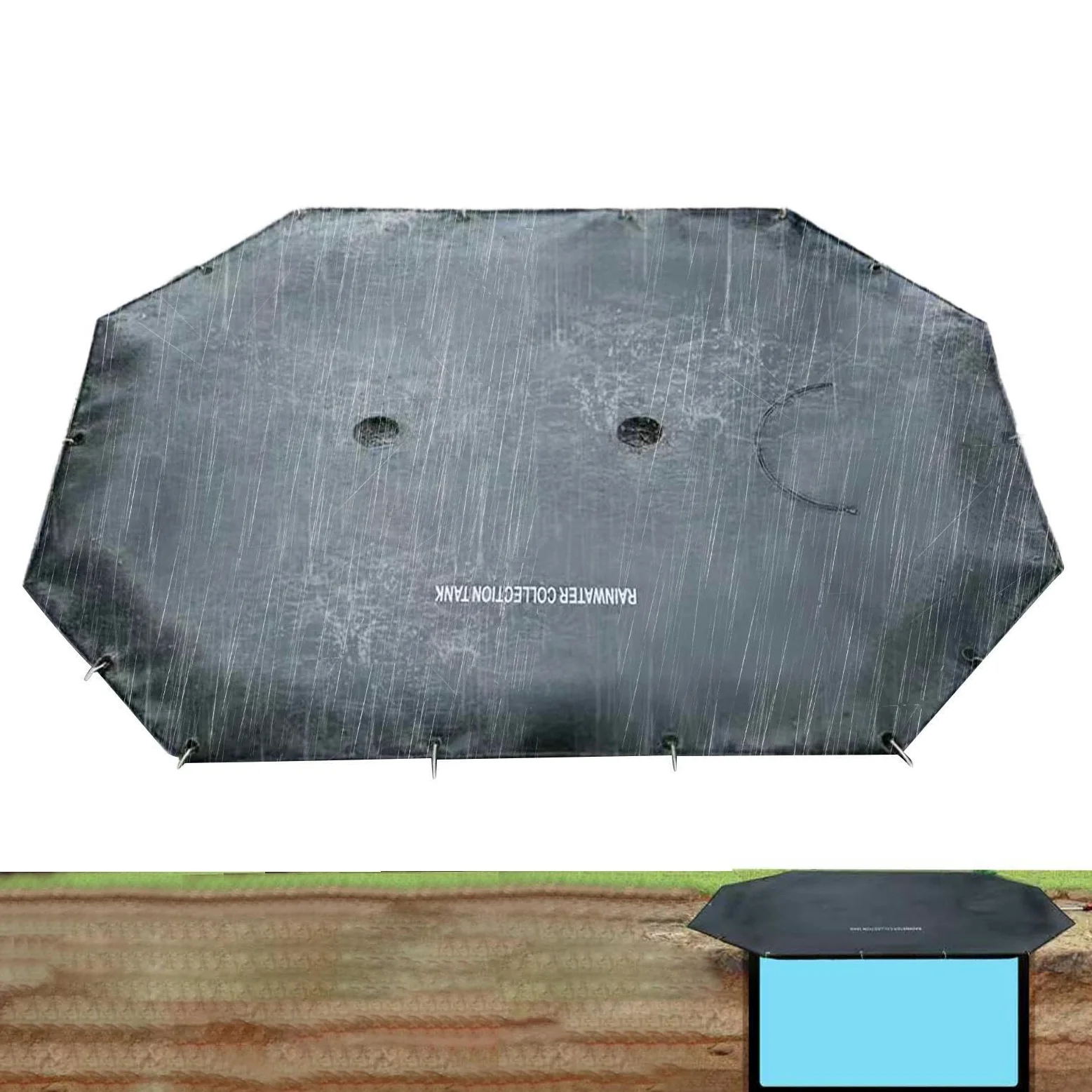 de captación de agua Captador subterráneo de lluvia | Colector de Elevada Capacidad para Agua para Jardín Exterior Patio Trasero Césped Terraza Entrada de Automóviles Riego