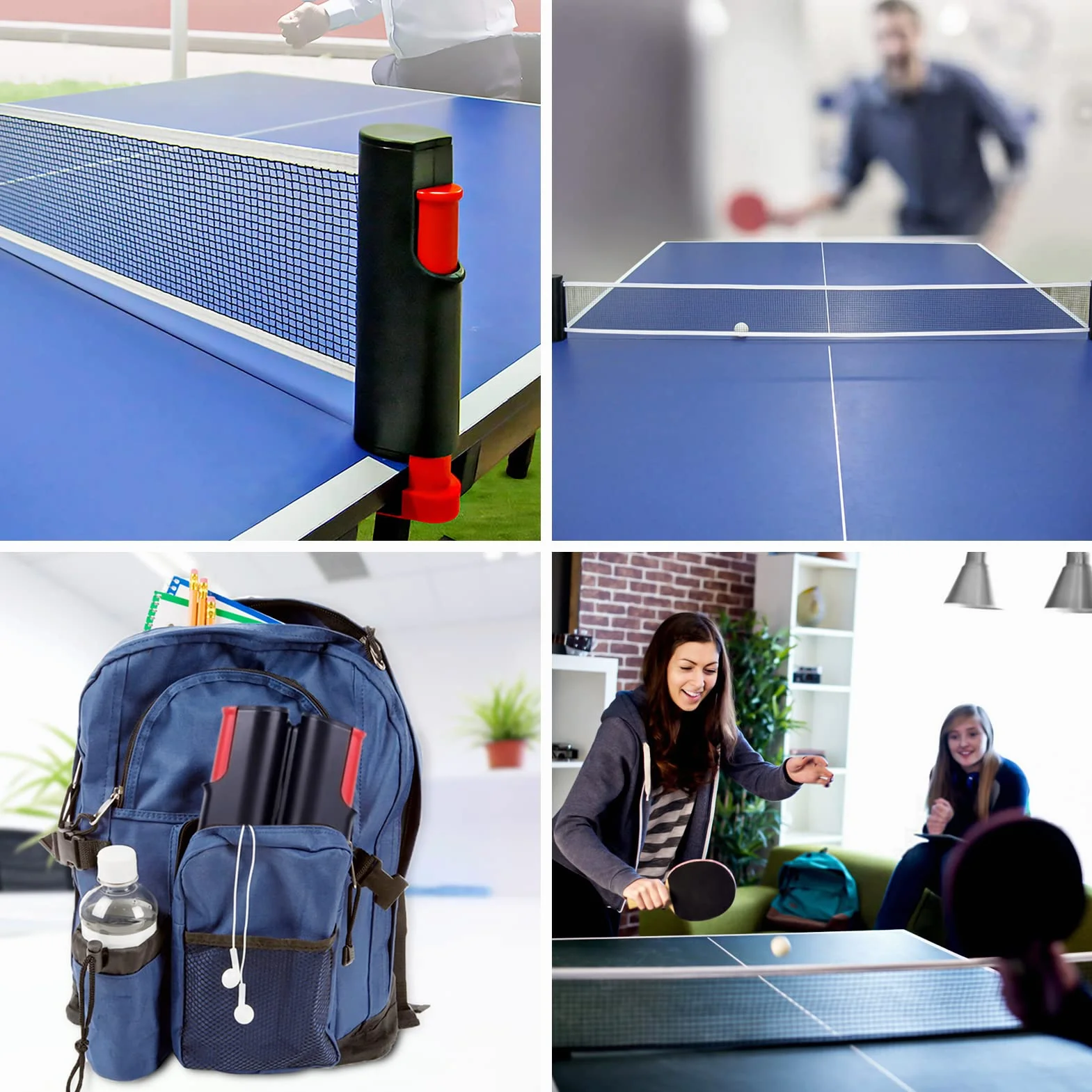 Red de Ping Pong Extensible Portátil para Mesa Familiar