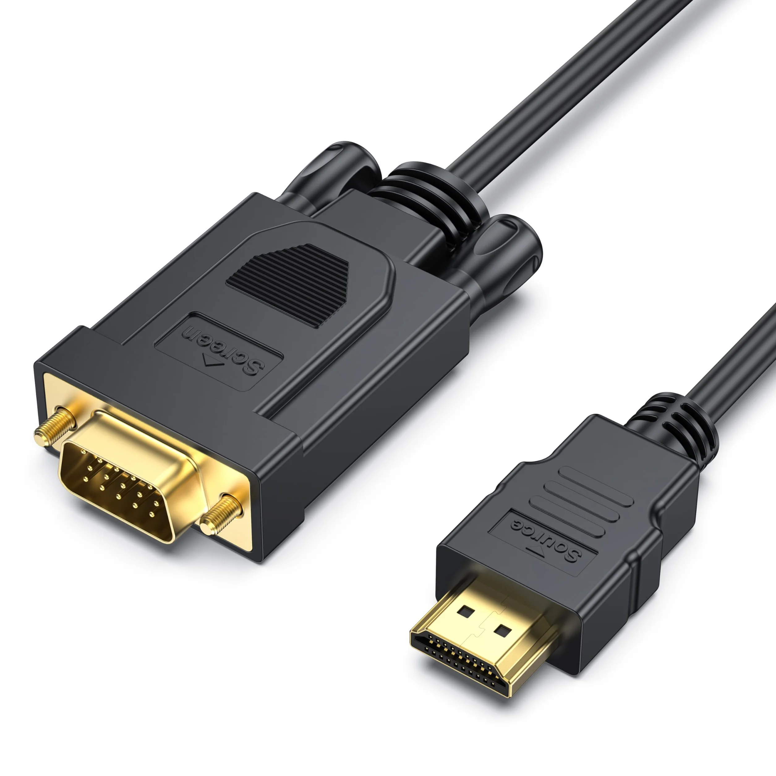 BENFEI Cable HDMI a VGA Chapado en Oro Macho a Macho 1,8 m Negro