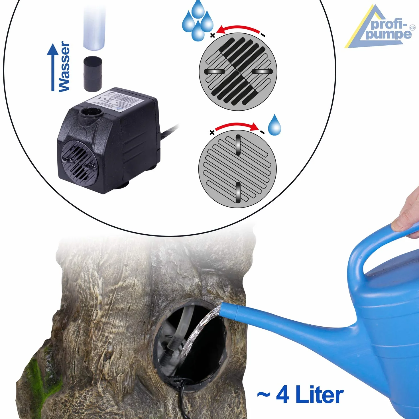 Fuente de Agua Fuente en Cascada Fuente Ornamental Raiz de arbol Fuente de Fuente de Jardin para Jardin, terraza, Balcon con Bomba de Agua y luz LED