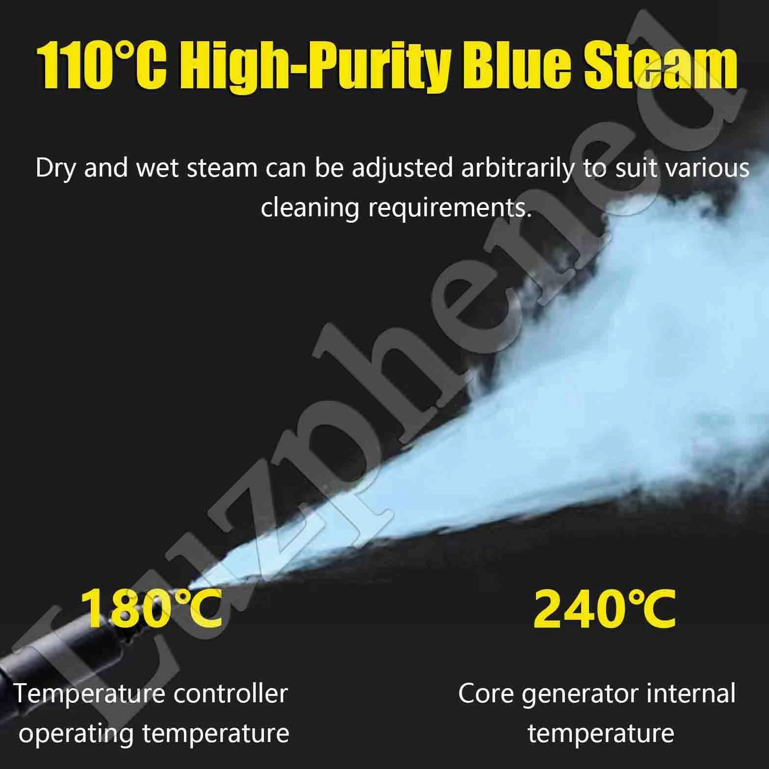 Hidrolimpiadora de Vapor de Alta presión de 3000 W, con Tanque de Agua de 3.5 L, para Uso doméstico y en Autos, Limpia eficazmente Pisos, tapicería, Azulejos y más Yellow