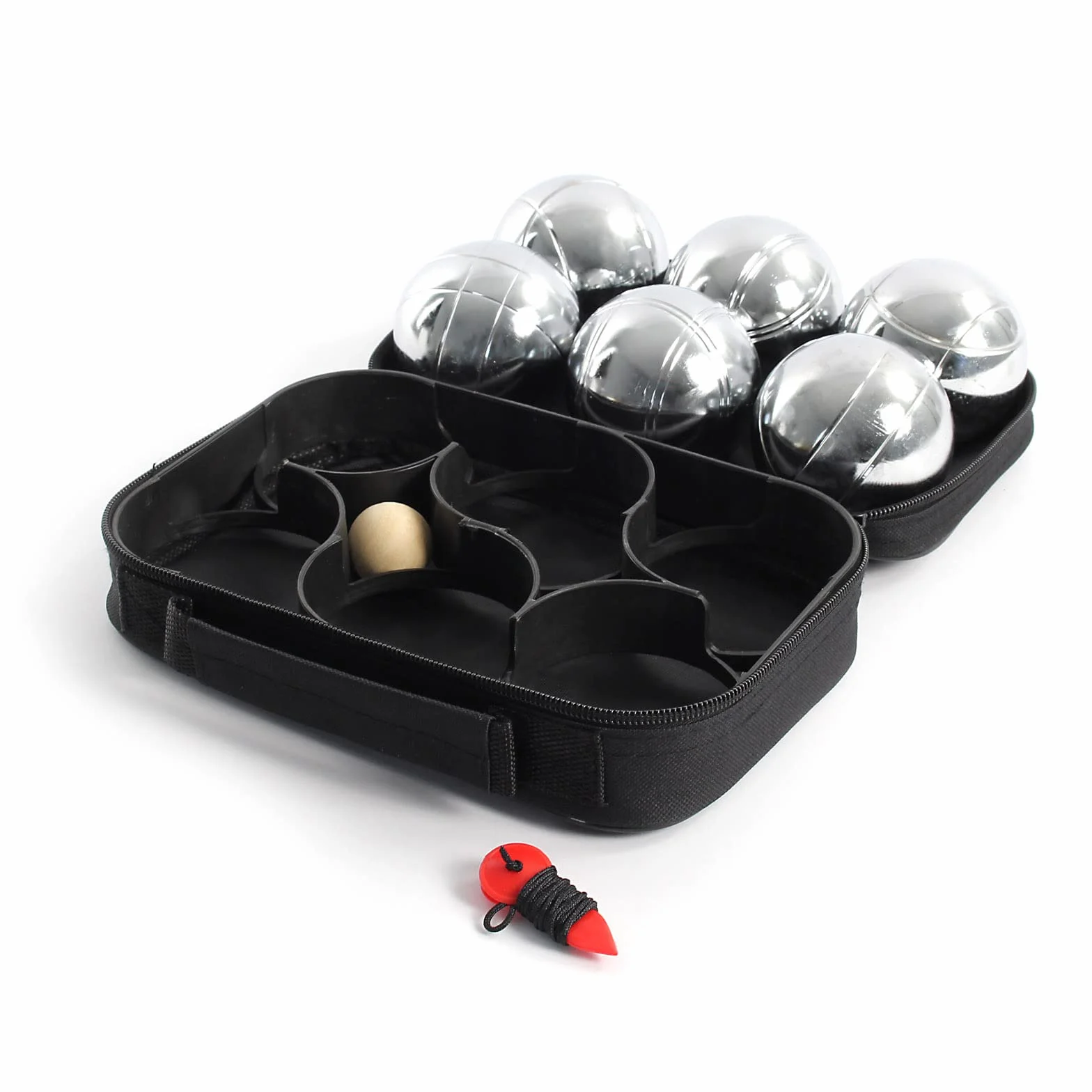 Juego de Petanca 6 Bolas Metal con Bola Objetivo y Medidor Distancia