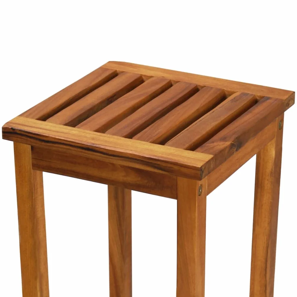 vidaXL Mesa y Taburetes Altos de Jardín 5 pzas, Juego de Muebles de Bar, Mesa Sillas Altas, Mesita Asientos Exterior, Madera Maciza Acacia