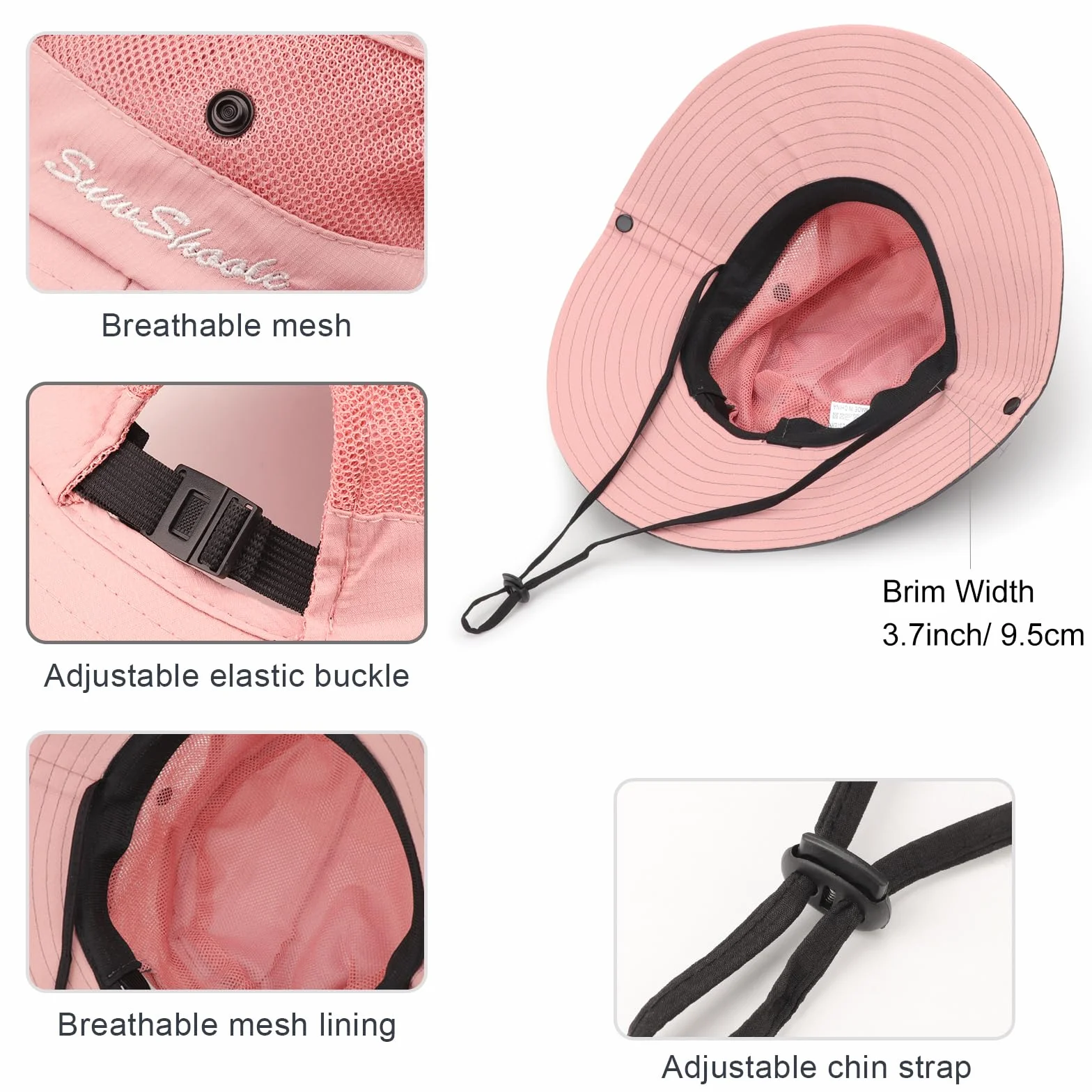 DRESHOW Sombrero UV Protección Plegable Ala Ancha Pesca Playa