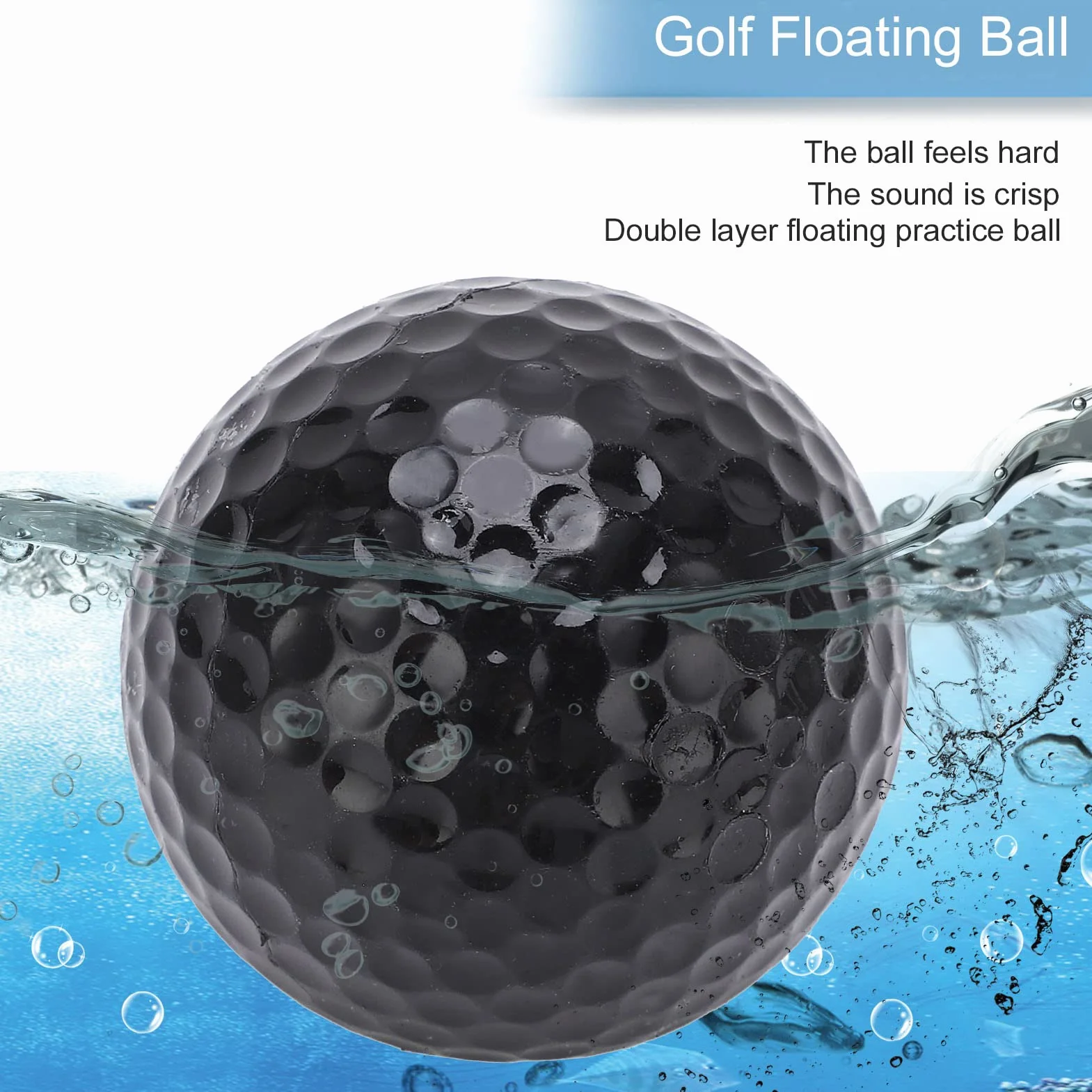 BuyWeek Pelotas de Golf flotantes 2 Capas Flotador Rango de Agua Pelota de Práctica Entrenamiento Negro