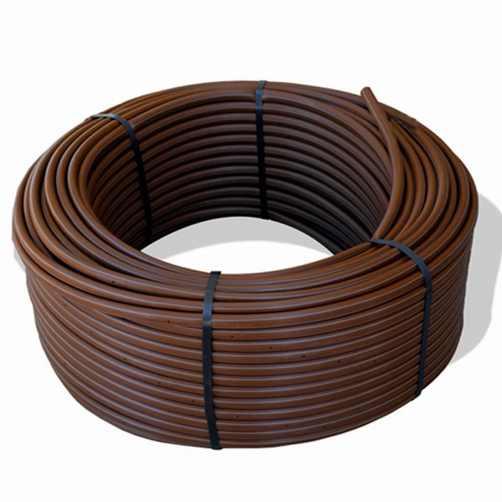 Tubería Rain Bird XFD [100 Metros] para riego 16 mm con goteros. Tubería de goteo con distancia entre ejes cada 50 cm. Caudal 2,3 L/h. Línea de goteo flexible para instalación rápida y fácil. Marrón