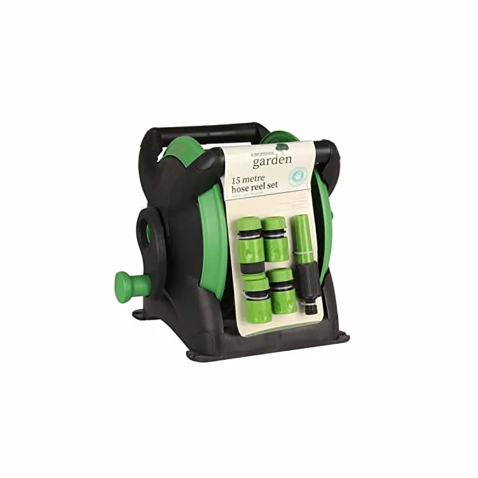 garden mile® Conectores de Manguera de riego y Pistolas de pulverización, Juego de carretes de Manguera Compacto de 15 m
