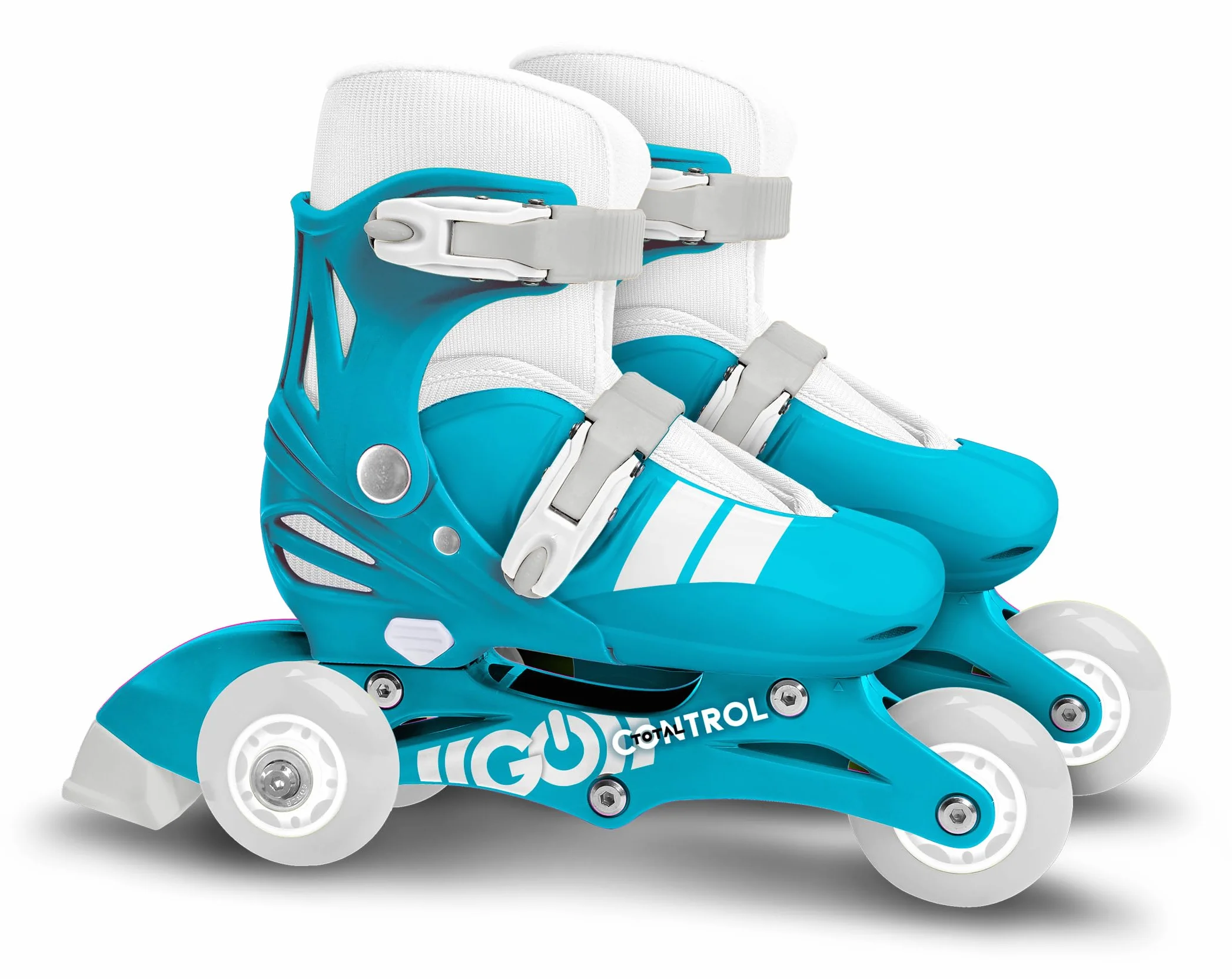 Stamp Adjustable Two in One 3 Wheels Skate Mixte SKIDS Control Size 27-30 Azul