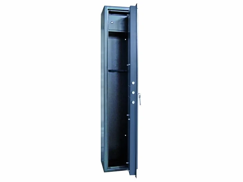 Gabinete de caja de rifle blindado de acero, 7 plazas, gris