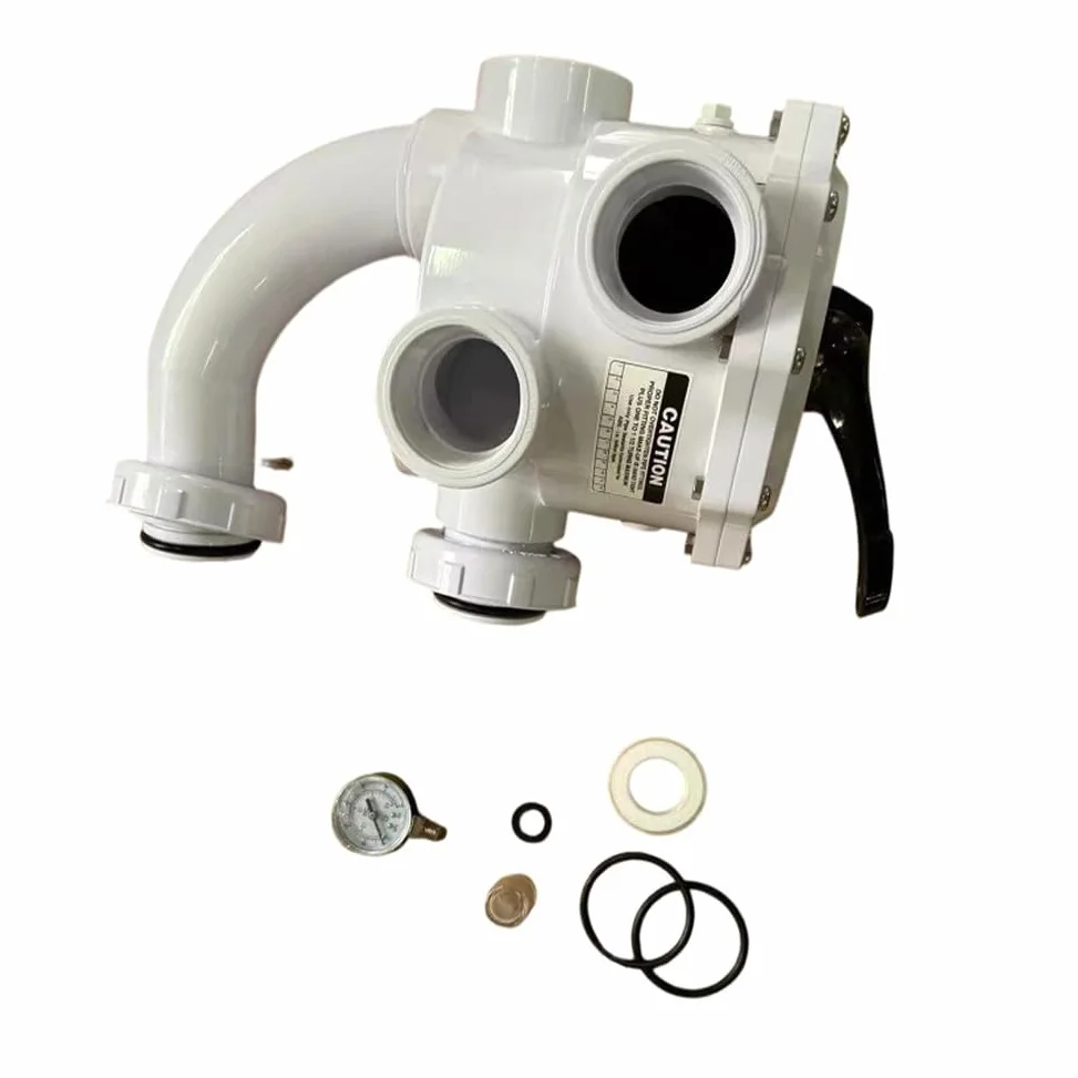 Kit de válvula multipuerto, juego de 7 piezas para sistemas de 2 pulgadas, reemplazo de filtro de arena y D.E. Fácil instalación, prevención de fugas, flujo eficiente para mantenimiento de piscinas