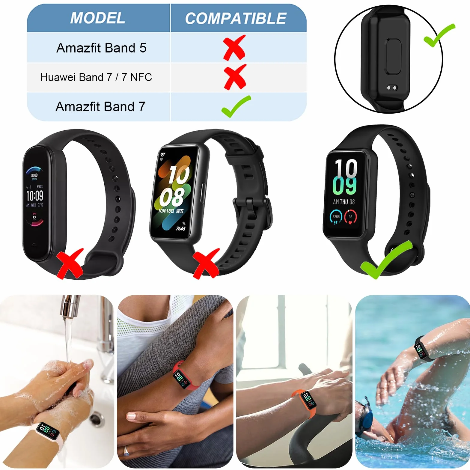 Amazfit Band 7 Correa Compatible, Pulsera Silicona Recambio Coloridos 6PCS