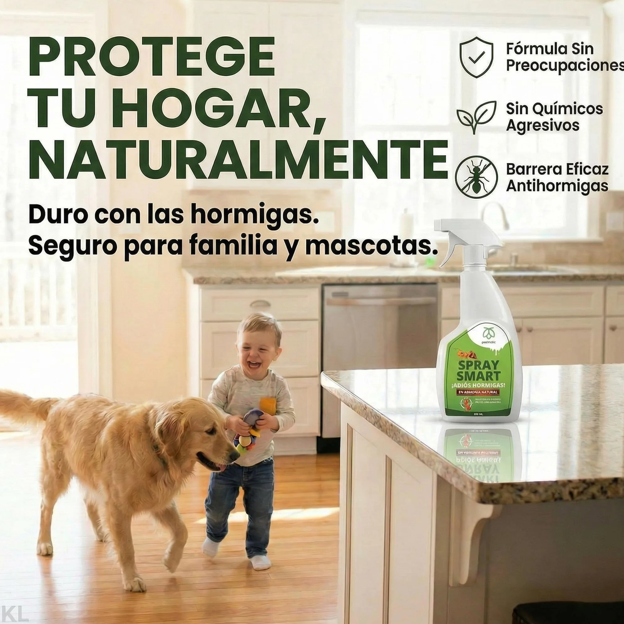 Pestmatic® Spray Antihormigas | Anti Hormigas Interior de Casa y Antihormigas Exterior | Repelente Hormigas Apto Mascotas | Barrera Líquida que Lava y Elimina Físicamente sin Insecticida ni Veneno