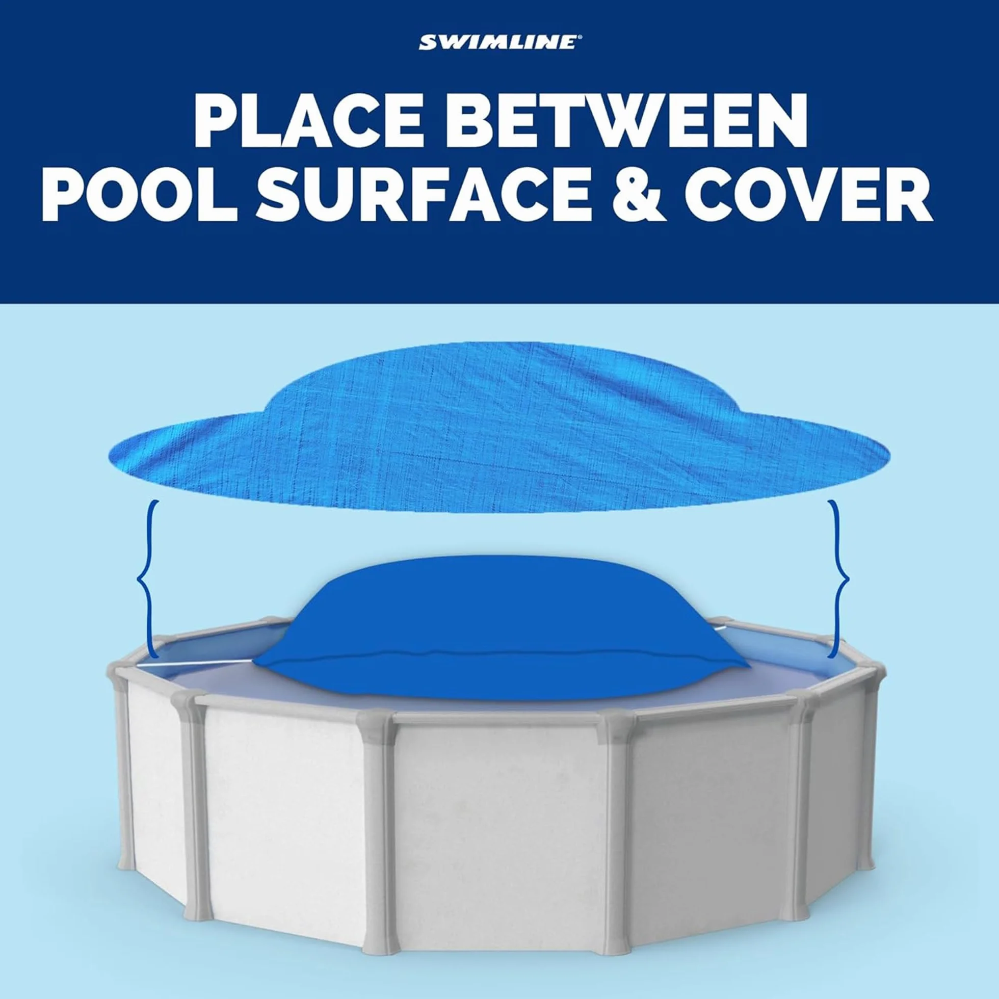 Swimline HYDROTOOLS - Almohada de Aire para albercas sobre el Suelo, Cubierta de Invierno, cojín de 4 x 8 pies, Kit de Cierre de Piscina, Resistente al frío, Accesorios de Almohadas Gruesas para