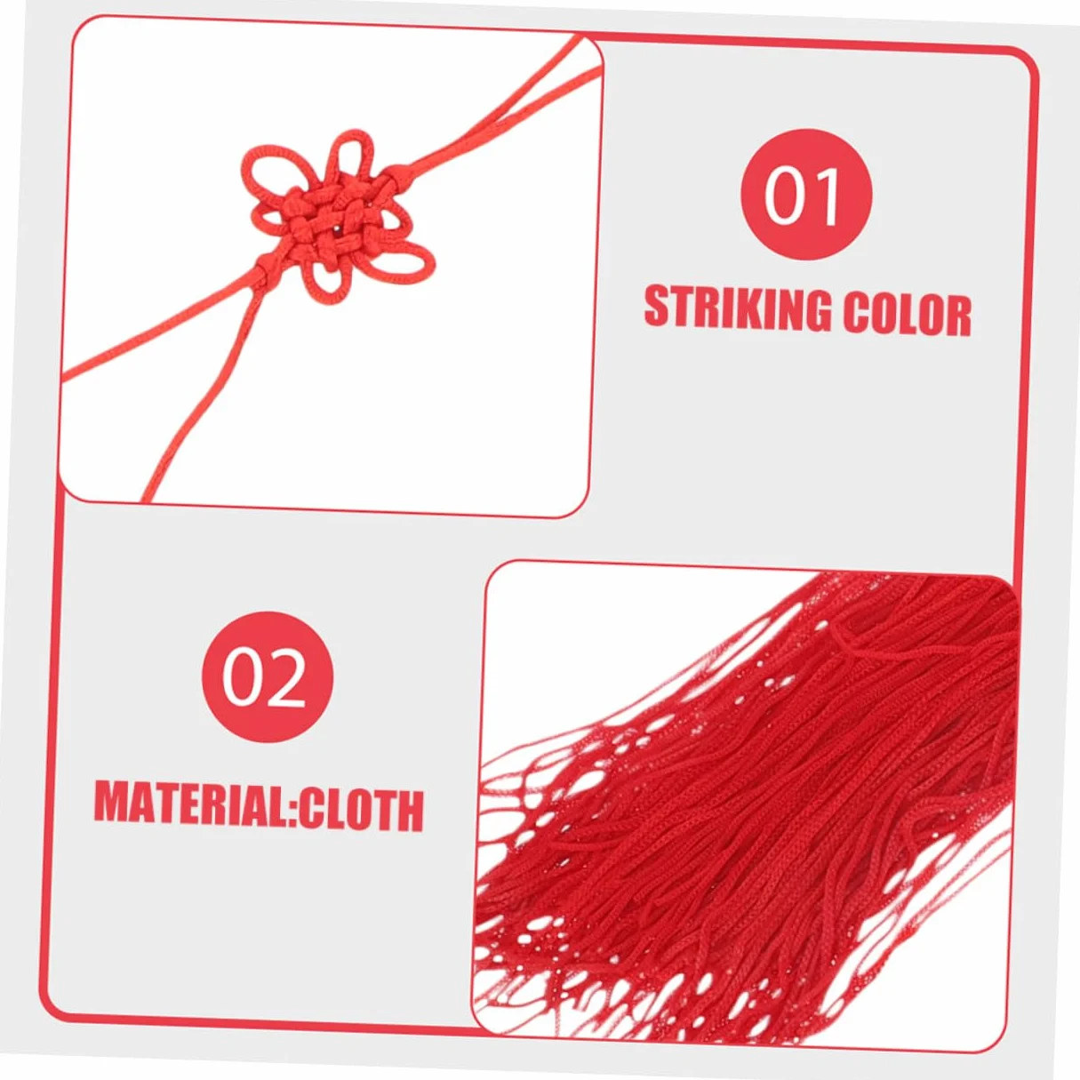Borlas Colgantes de Tela Roja 6 Piezas para Espada Tai Chi Artes Marciales Resistente Multifuncional