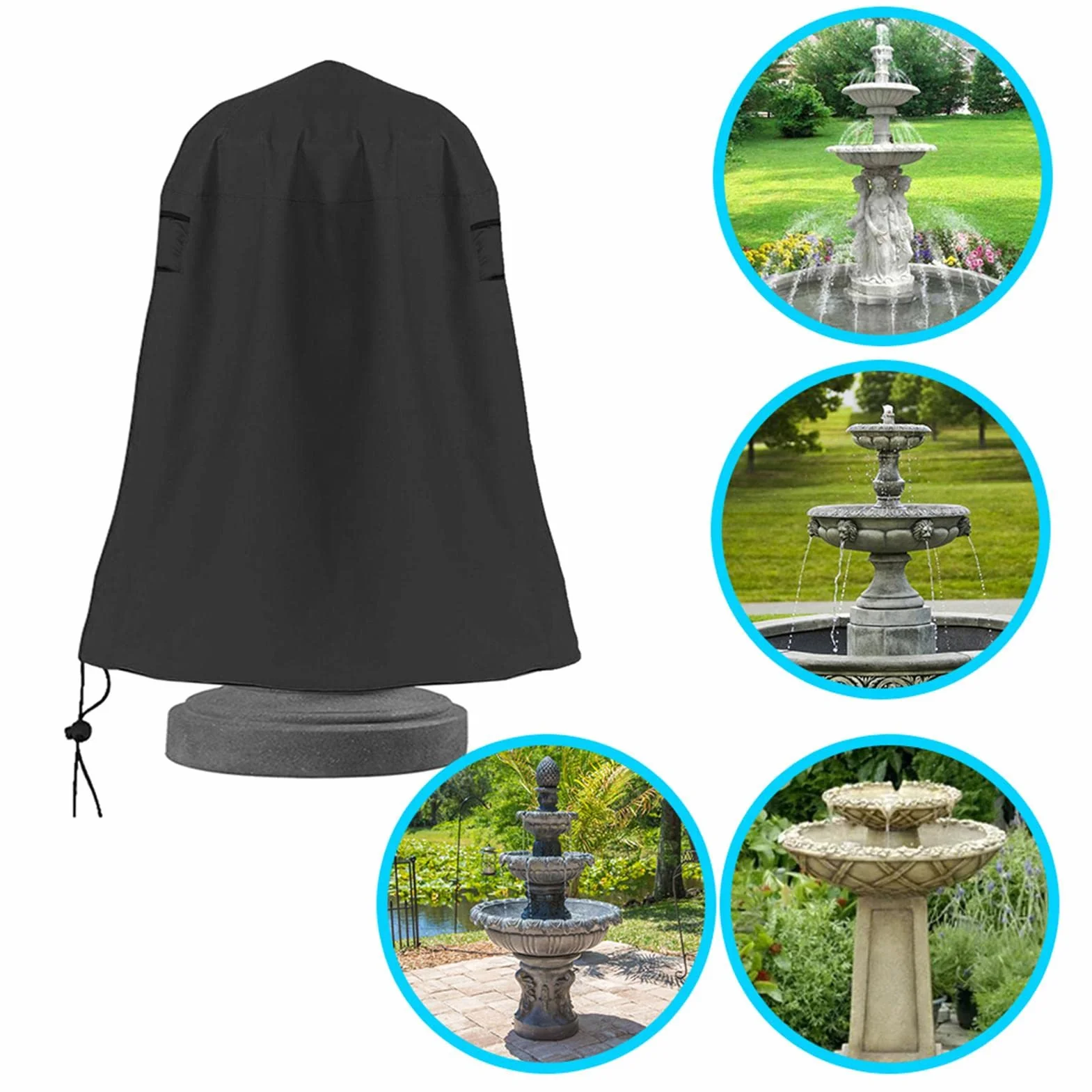 Cubierta para jardín - Cubierta para jardín - 420D al aire libre jardín fuente funda protectora para invierno terraza pozo estatua juegos agua, fuente estatua cubierta