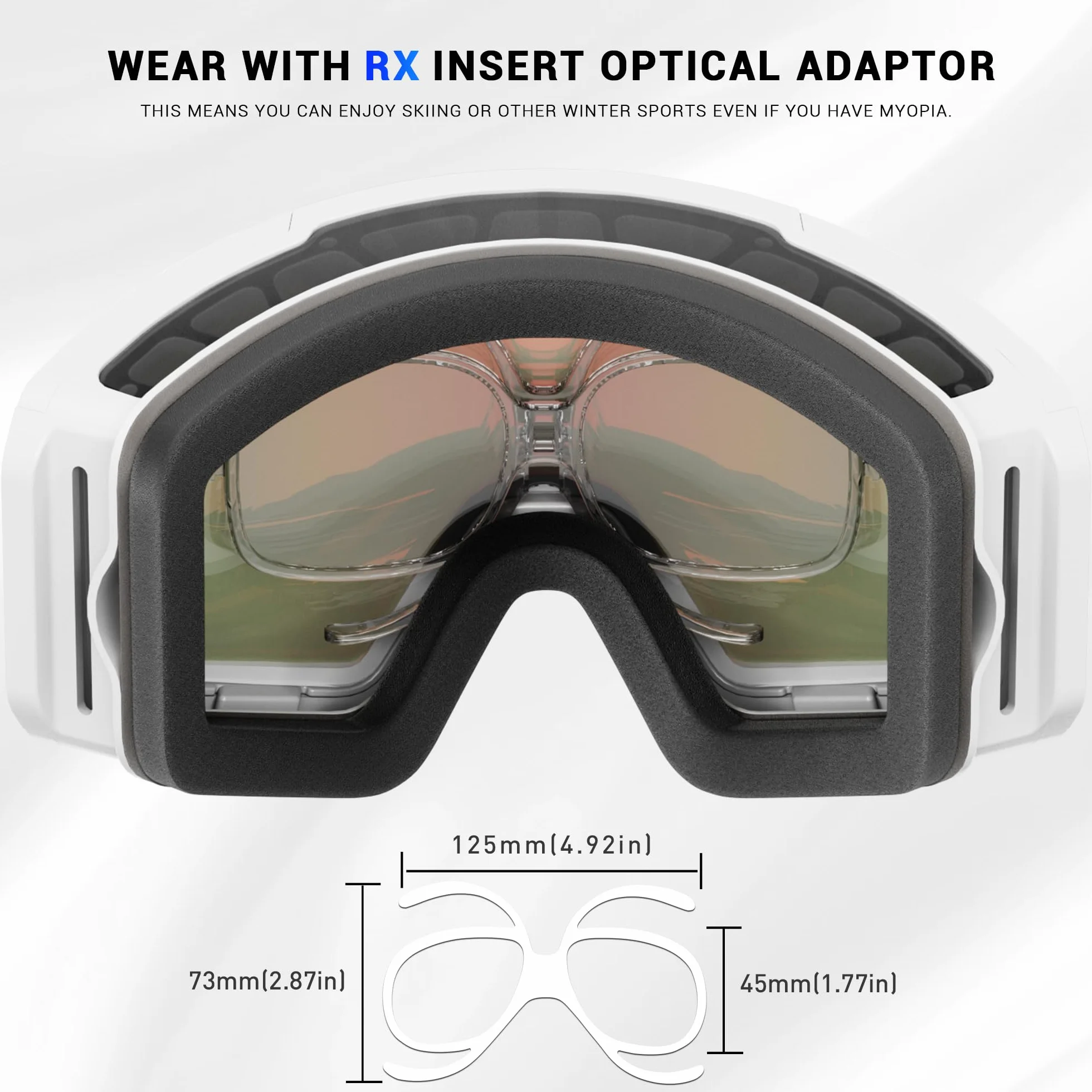 KAPVOE Gafas de Esquí Fotocromáticas con Lentes Magnéticas UV400 Antivaho