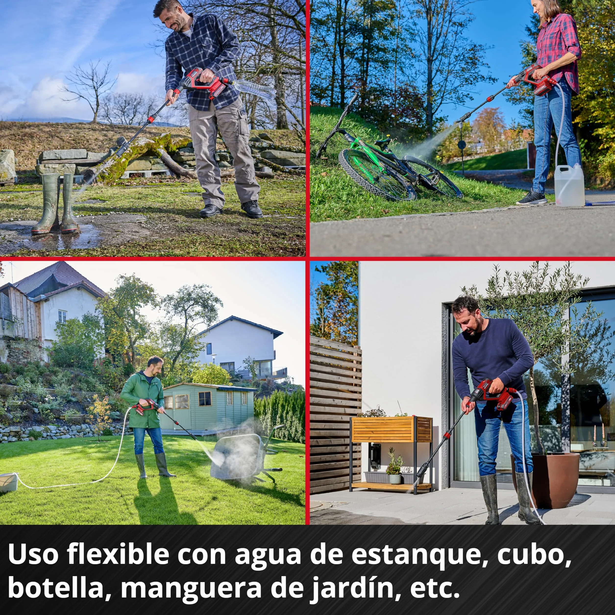 Einhell Pistola limpiadora a presión con batería HYPRESSO 18/24.1 Power X-Change (18 V, 24 Bar, Limpieza y riego móviles, 240 L/h, Incl. Accesorios, sin batería ni Cargador)