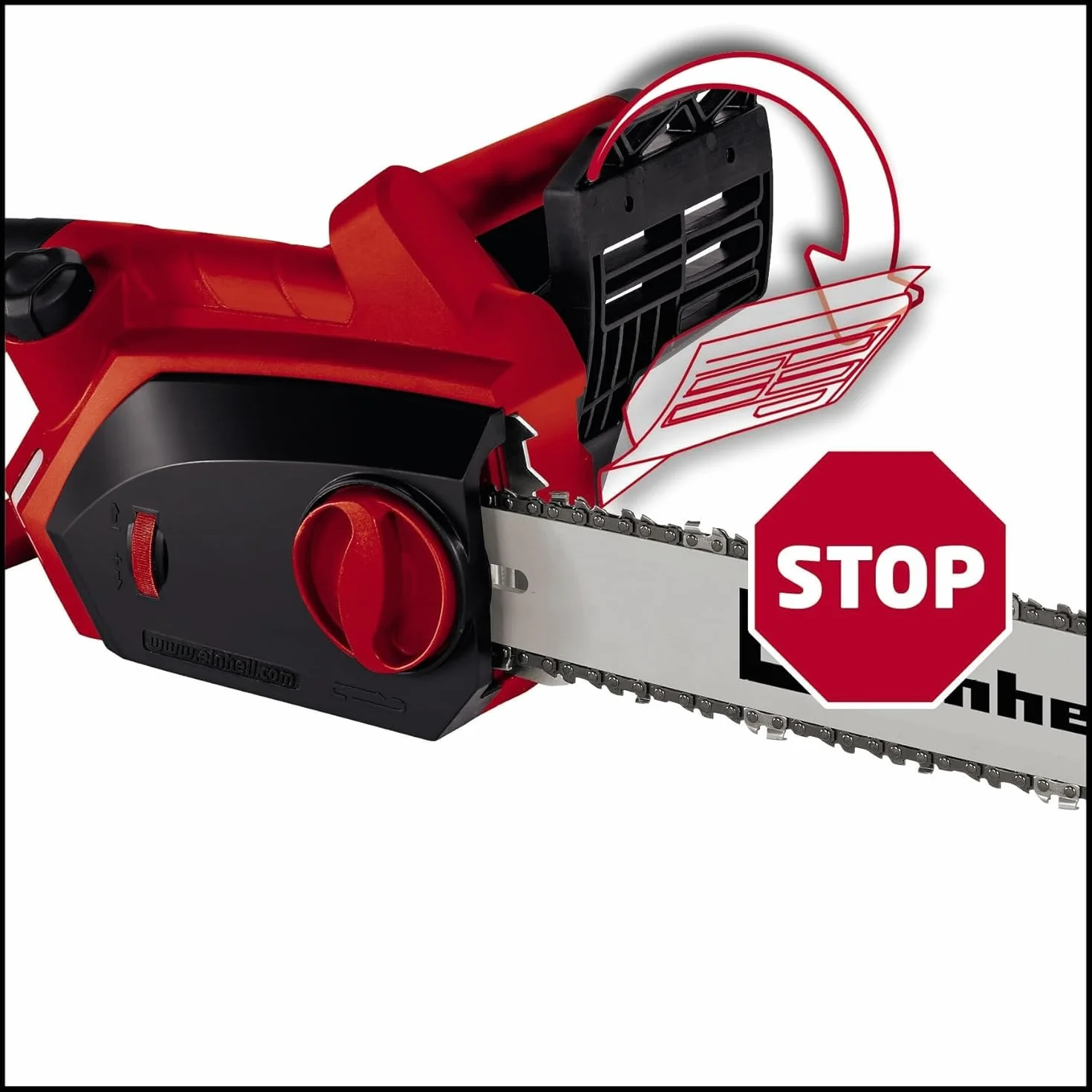 Einhell Motosierra eléctrica GH-EC 1835 (1800 W, barra de corte robusta, cadena afilada, tensado y reemplazo sin herramientas, lubricación automática, engranajes metálicos)
