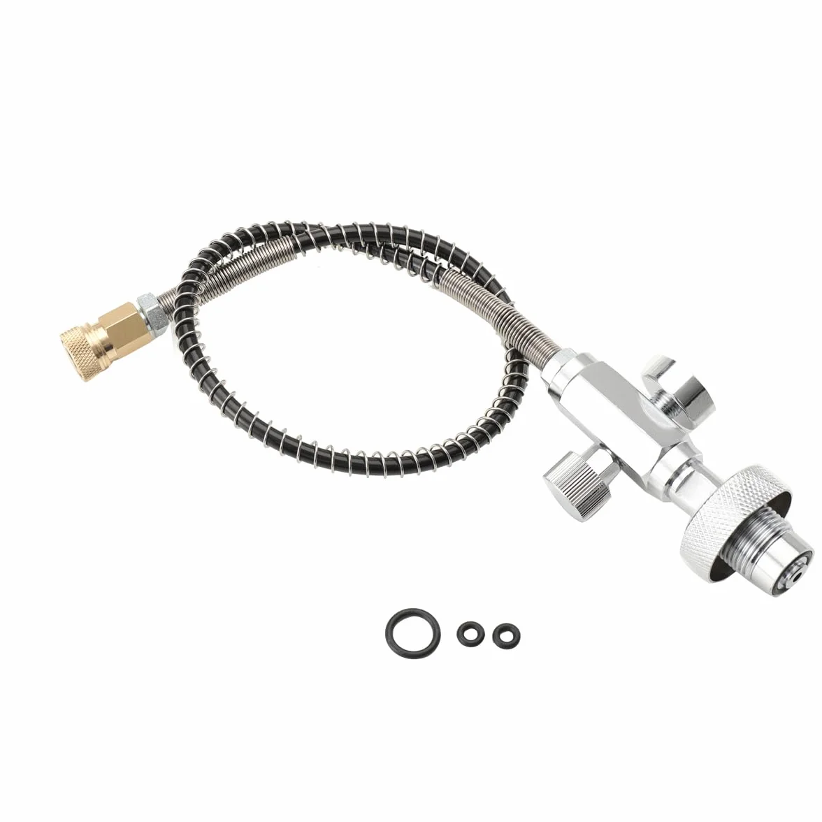 Estación de carga PCP 0-5000 PSI SCBA con manómetro, conectores de latón, manguera 50 cm para paintball