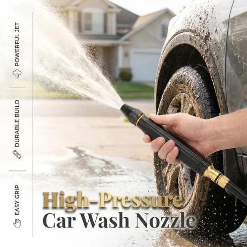 2026 Nueva Pistola de Agua para Lavado de Autos a Alta Presión para el Hogar con Boquilla y Manguera de Refuerzo, Boquilla Ajustable para Regar Plantas y Vegetales y Lavado de Autos (1PCS)