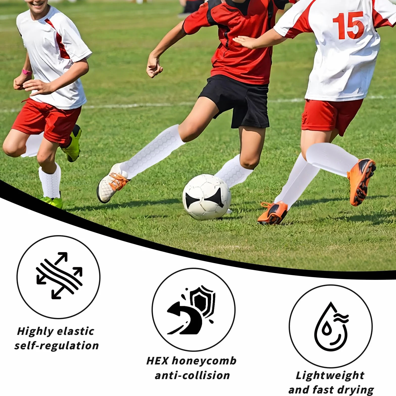 Espinilleras Fútbol Niño Transpirables Antigolpes