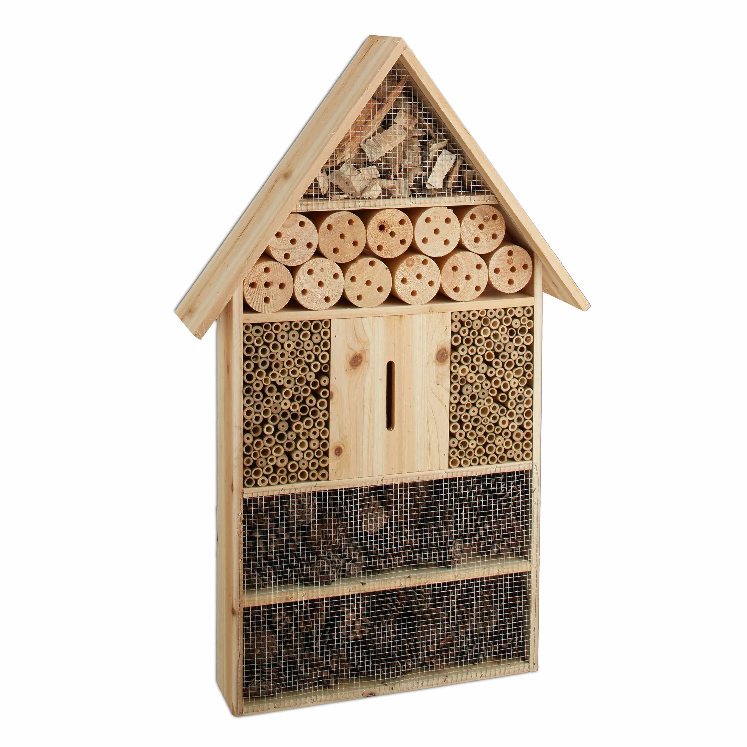 Relaxdays Casa para Insectos de Pie XL, Madera, Marrón, 79 x 49 x 12 cm