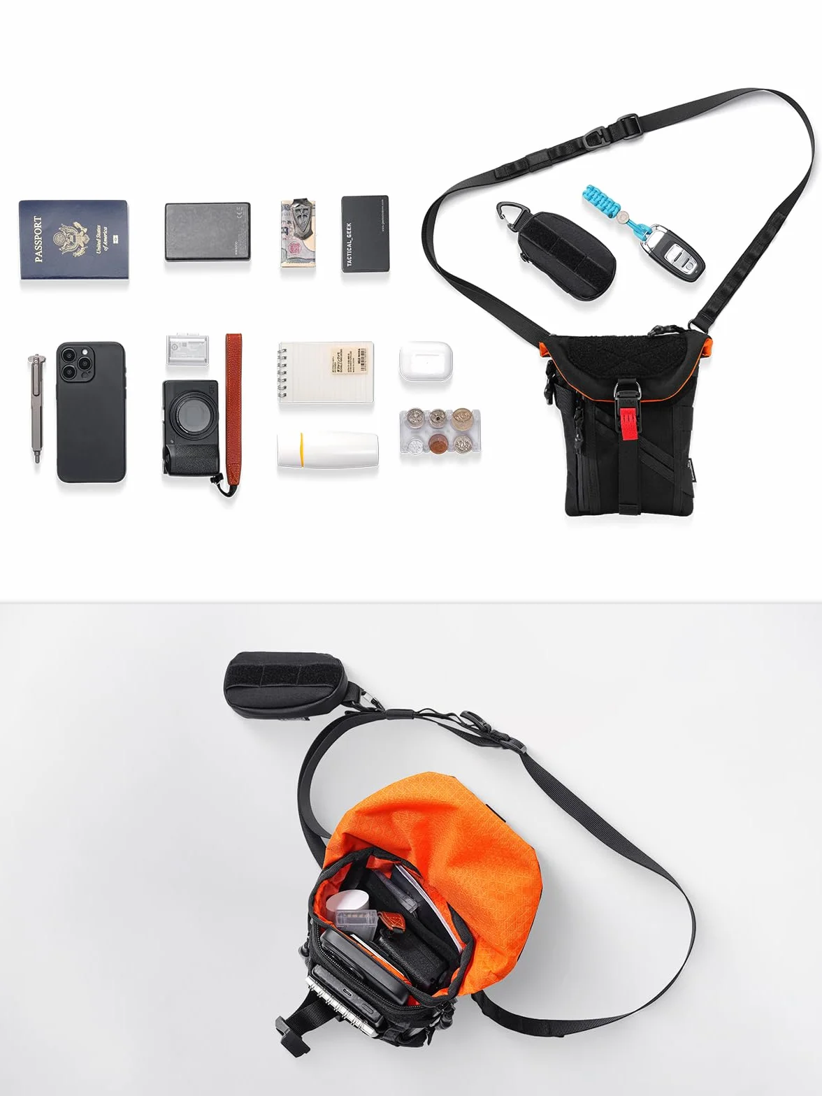 TACTICAL_GEEK EXT14 EDC Bolsa organizadora multifunción con bolsillo RFID