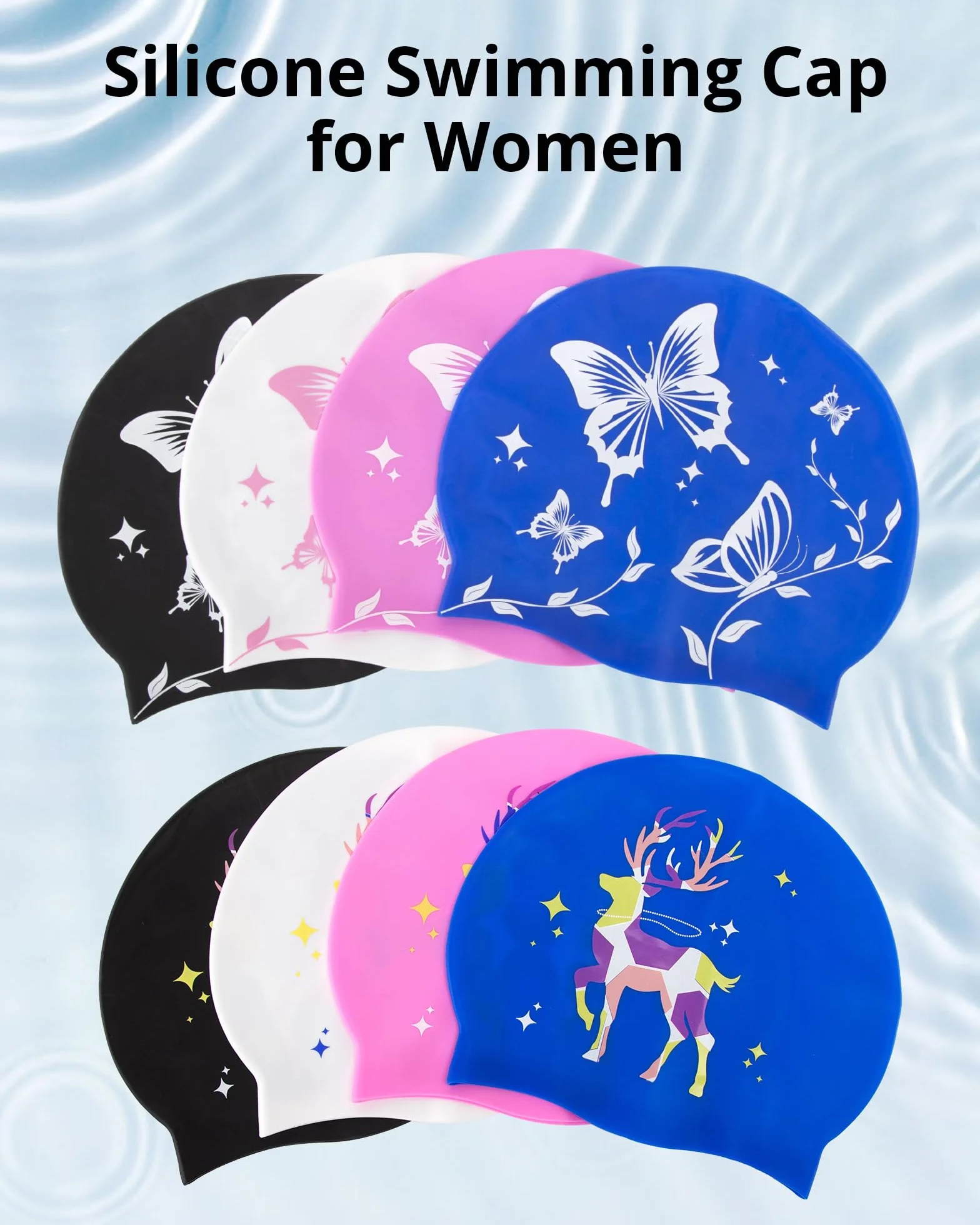 Gorro Natación Mujer Silicona Antideslizante Piscina