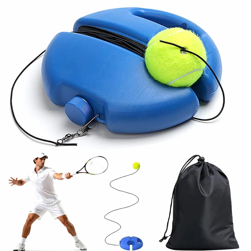 FARYODI Juego de entrenamiento de tenis con base y 2 pelotas para niños y adultos al aire libre