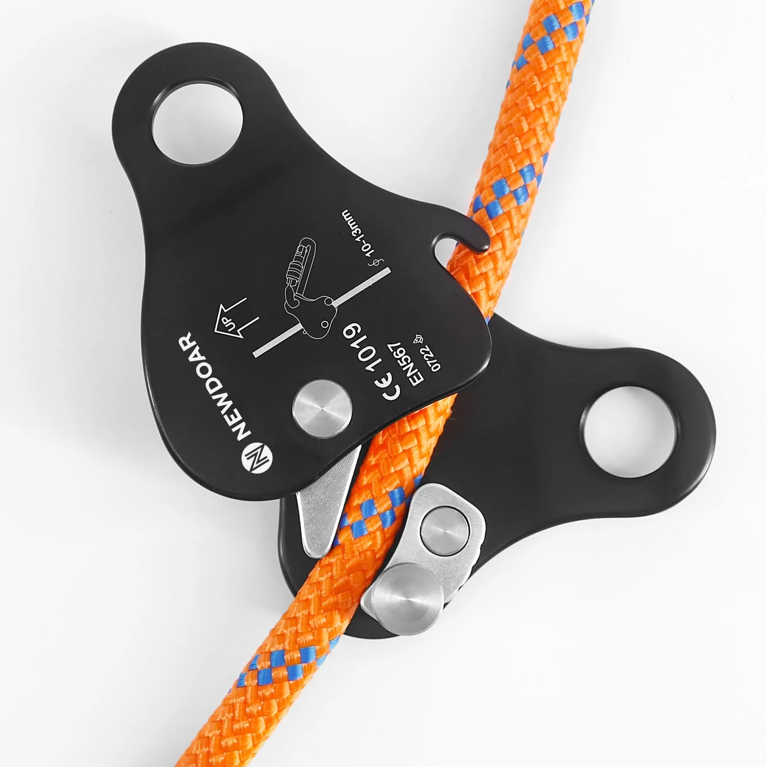 NewDoar Ascensor de agarre de cuerda 12KN ajustador elevación cuerdas 10-13mm rescate escalada roca Negro