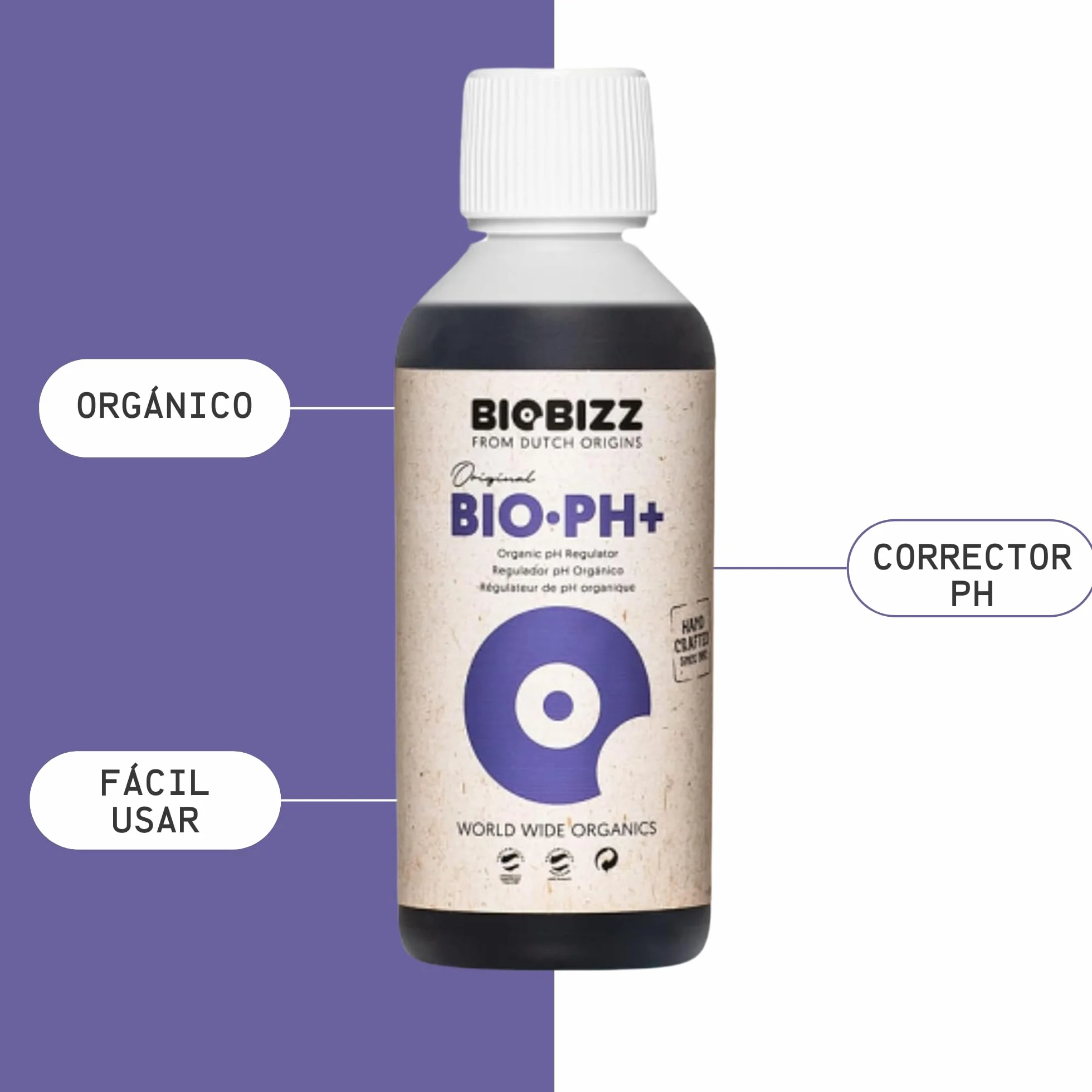 GROWMANIA Biobizz pH + Plus 250 ml + pH – Menos 250 ml líquido + Up Nutrients Boost Up + Vaso Medidor | Superpack Ph up and Ph Down and Boost | Abono elevador de pH para plantas de cultivo