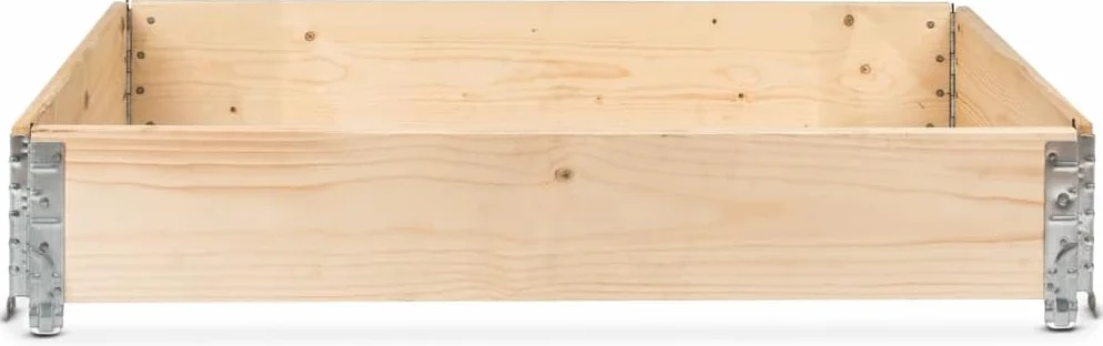 Bancal alto Gardivo 120 x 80 x 20 cm – 3 piezas de madera – Marco de palé de madera, cercado de jardín, apilable, enchufable