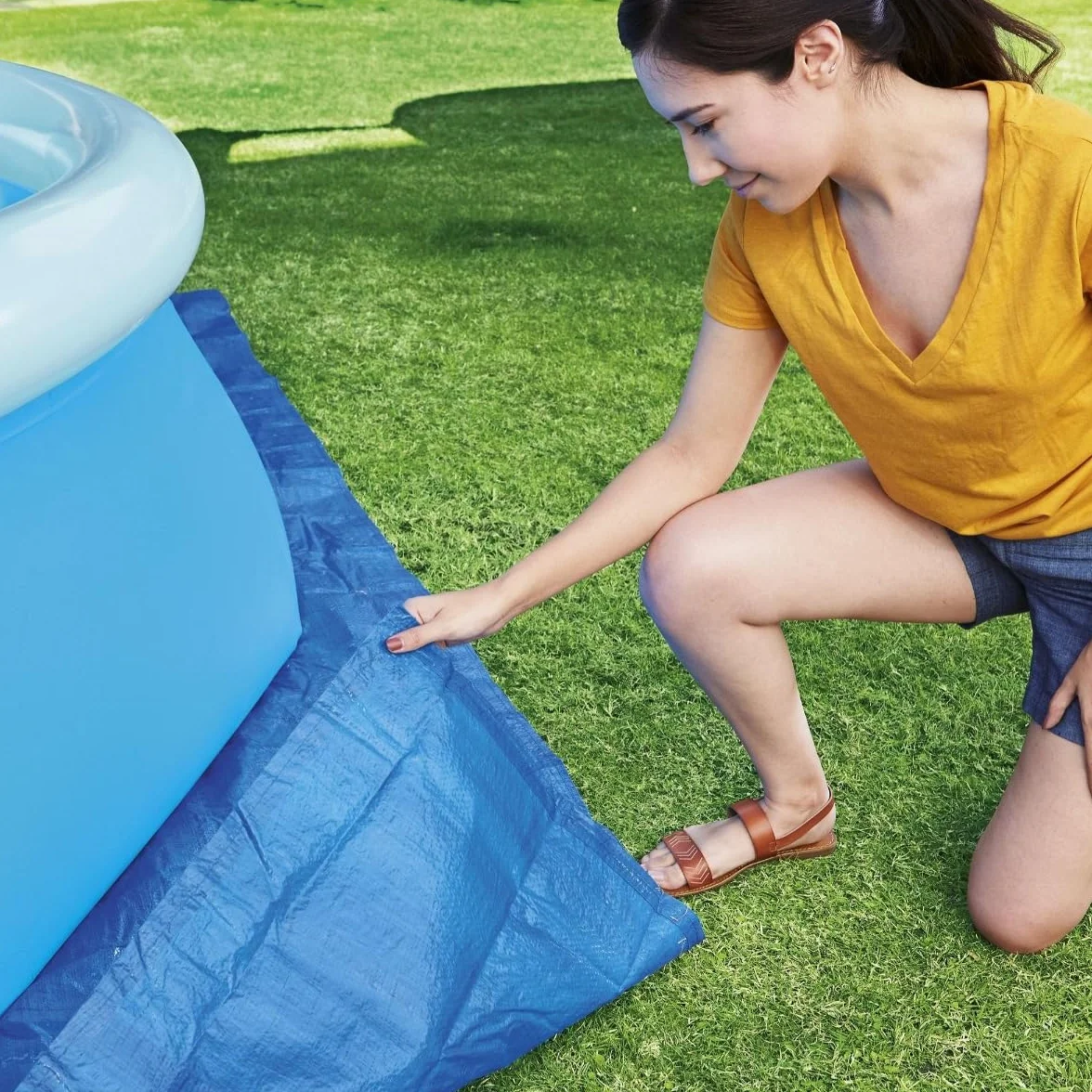 BESTWAY Tapiz Protector de Suelo 396x396 cm para Piscinas Desmontables Azul