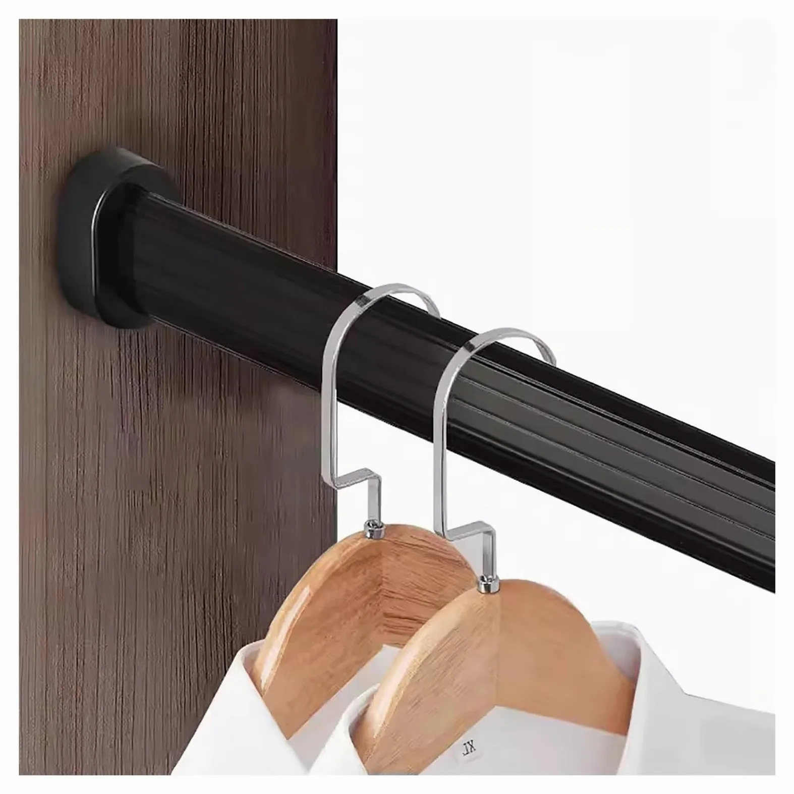 Varillas de armario de 60 pulgadas para ropa colgante de oro negro plateado ovalado barra de colgilla para armarios gabinetes de zapatos de ducha soporte de montura de pared LWX
