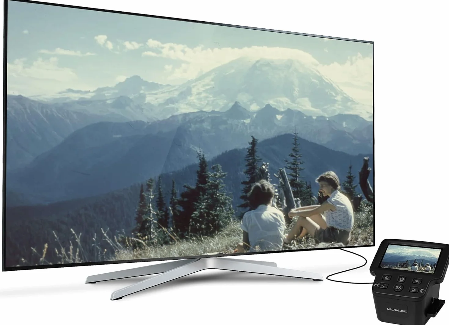 Magnasonic Escáner de Películas Todo en Uno 24 MP con Pantalla 5" HDMI, Convierte Películas 35mm/126/110/Super 8 y Diapositivas 135/126/110, Memoria Interna FS71