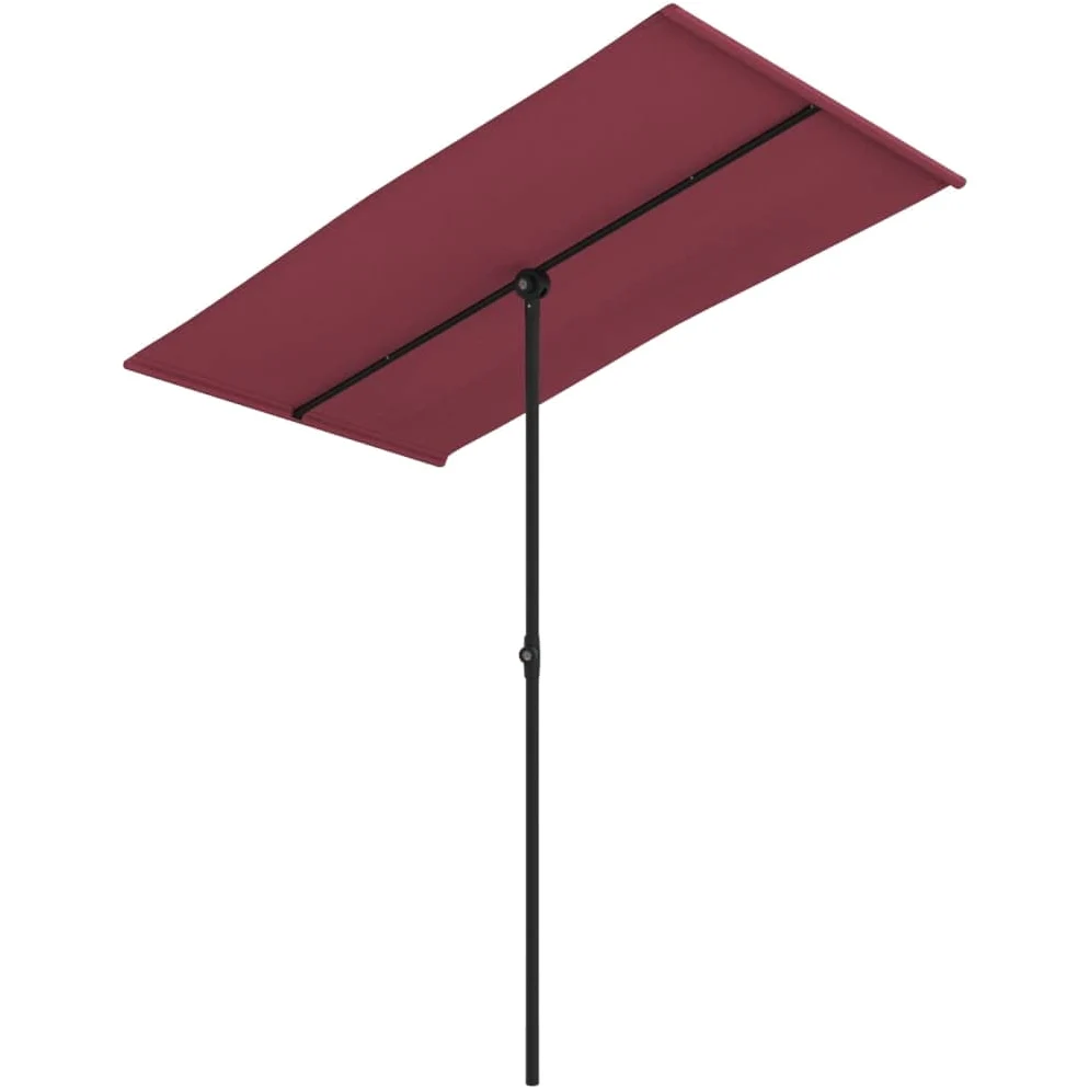 Sombrilla rectangular de 2 x 1,5 m – Sombrilla de jardín regulable con mástil de aluminio y rotación de 180 grados – Sombrilla plegable para balcón y terraza para jardín y balcón, color topo