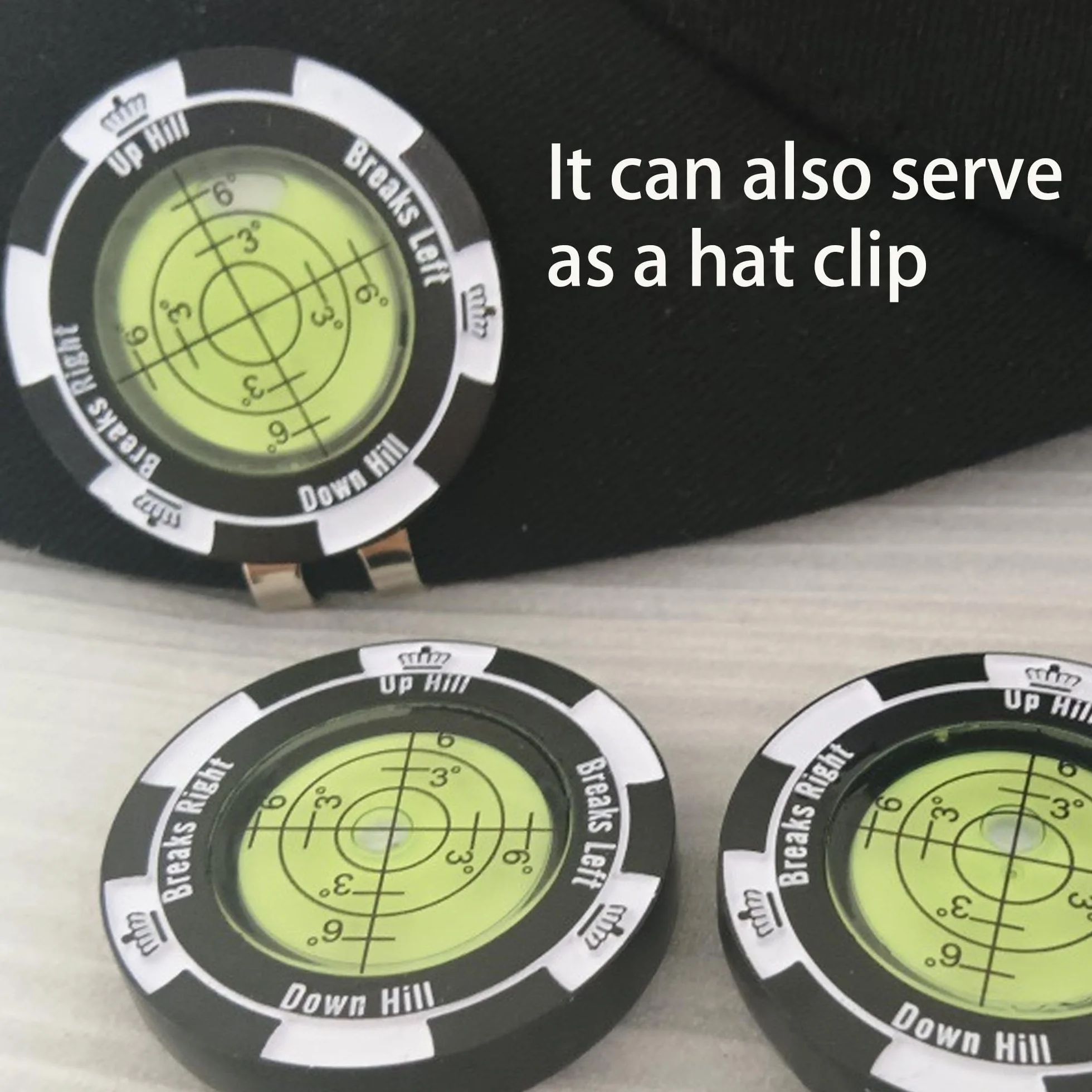 Etiqueta De Nivel Del Lector De Golf, Marcador De Golf De Cabeza De Nivel Con Burbuja, Pelota De Lector Verde Alta Precisión, Hat Clip, Mini Nivel