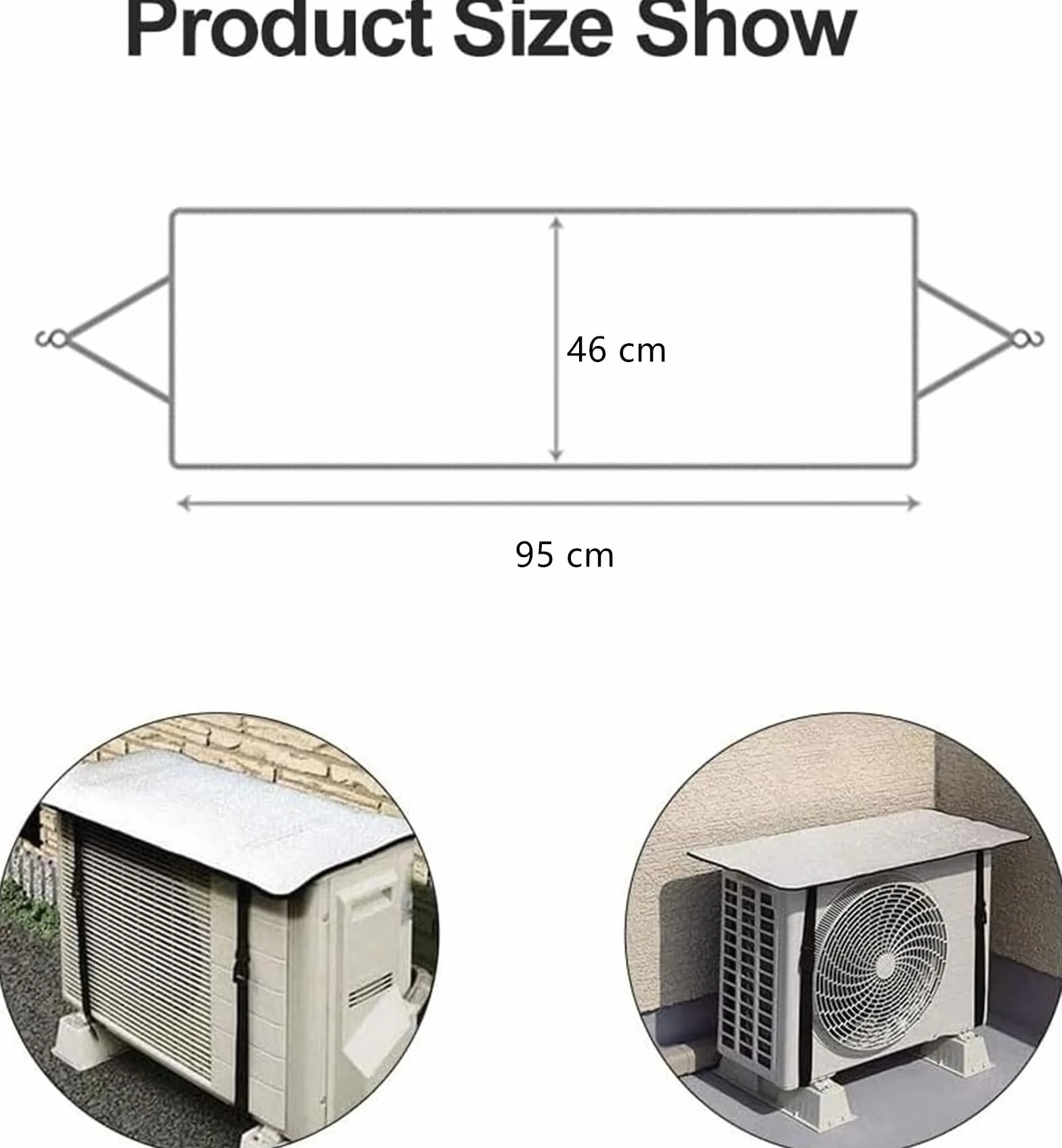 Funda para Aire Acondicionado,Cubierta Exterior de Unidades Exteriores,Cubierta de Aire Acondicionado Impermeable Anti-Polvo Protector Solar Nieve,Cubiertas de Aires para Exteriores,95 * 46cm