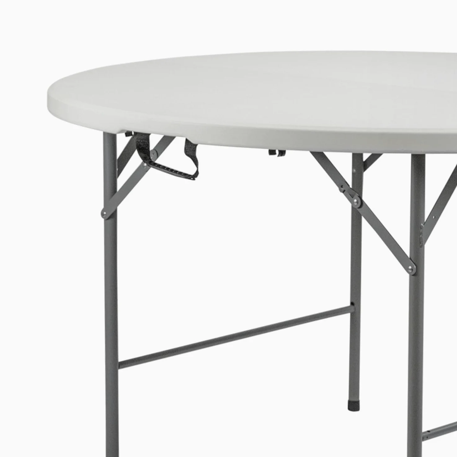 THINIA HOME Pack 2 Mesas Plegables Portátiles Resina Ø150cm Blanco Efecto Granito