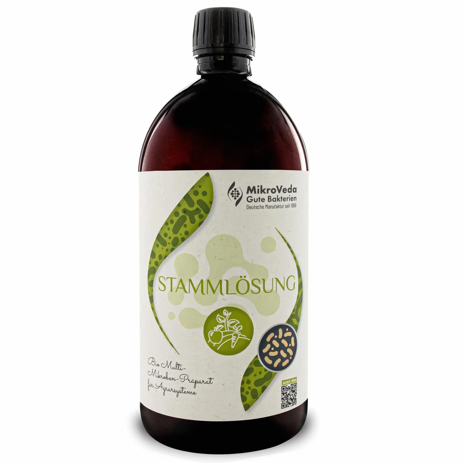 MikroVeda Solución madre orgánica - Microorganismos efectivos - 15 cepas - Activador y auxiliar del suelo - Compost - Estanques - Jardín - Agricultura