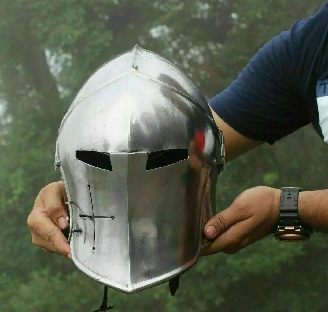 Medieval Replicas Barbuta Casco Caballeros Templarios Crusader Armour Acero