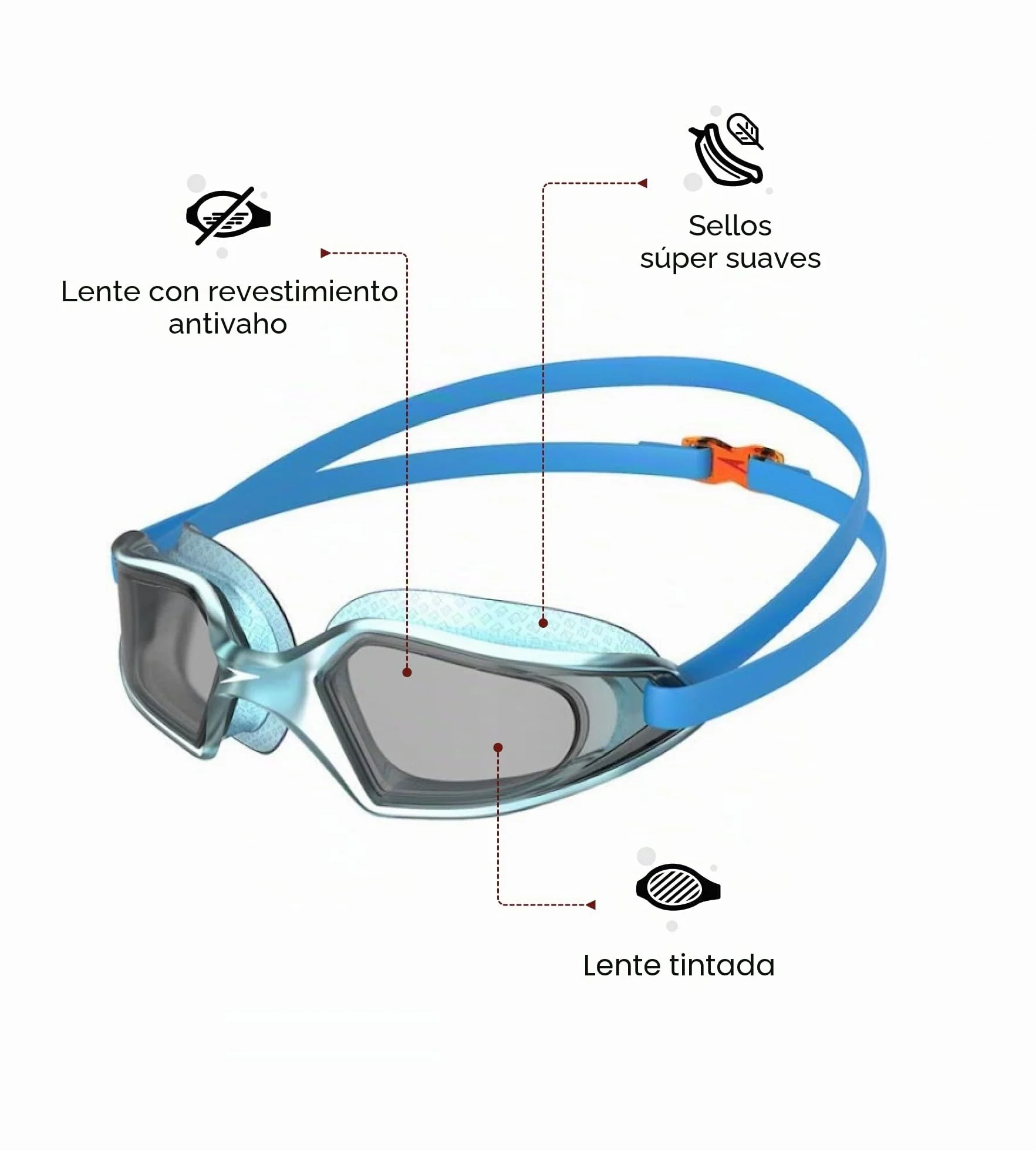 Speedo Gafas de natación Hydropulse Niños Antivaho Ajustable