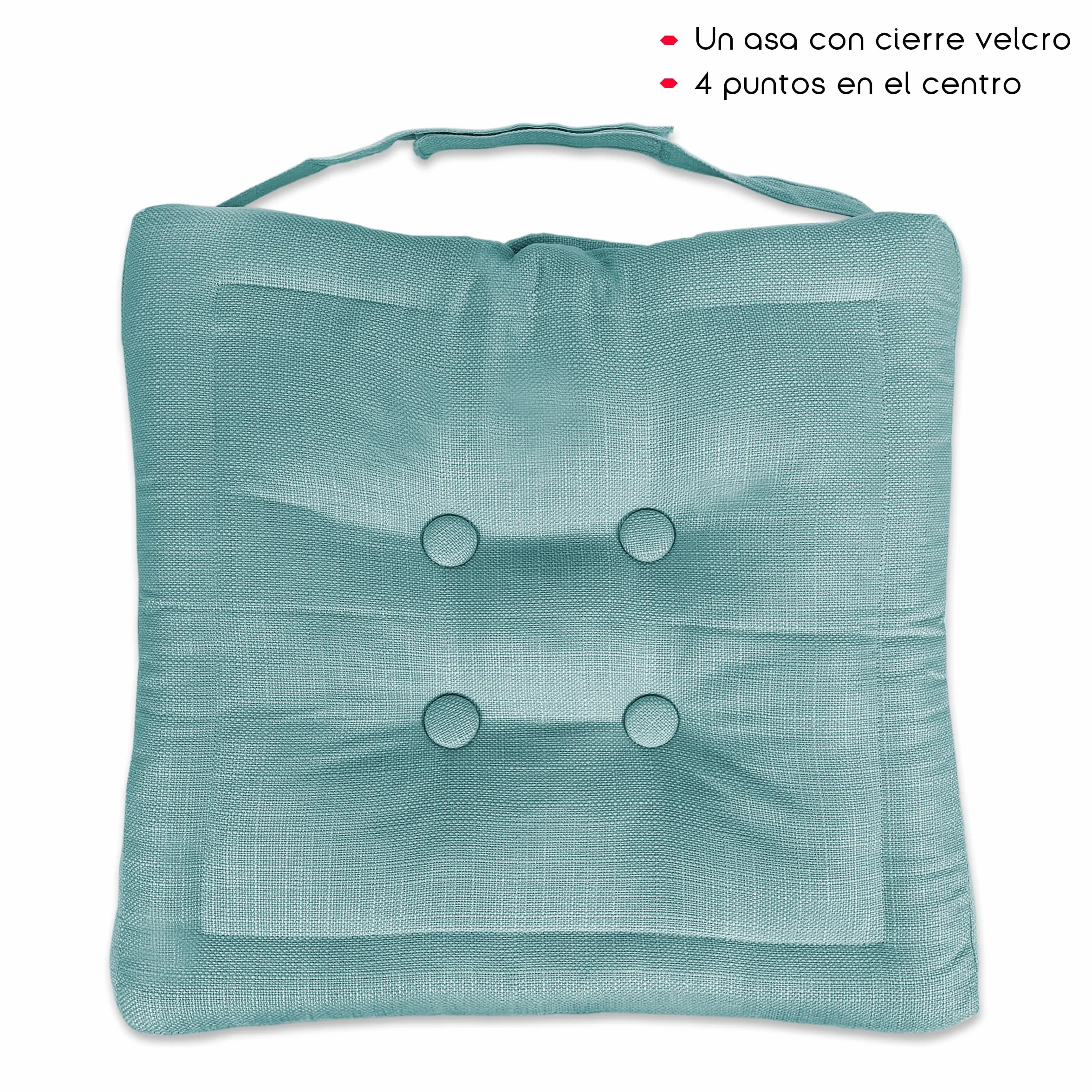 TIENDA EURASIA – Cojín de Suelo Cuadrado | Acolchado | Poliéster | Cojines de Suelo | Medidas 60x60x10 cm | Cojines Exterior Jardín | con Asa de Transporte y Cremallera (Turquesa)
