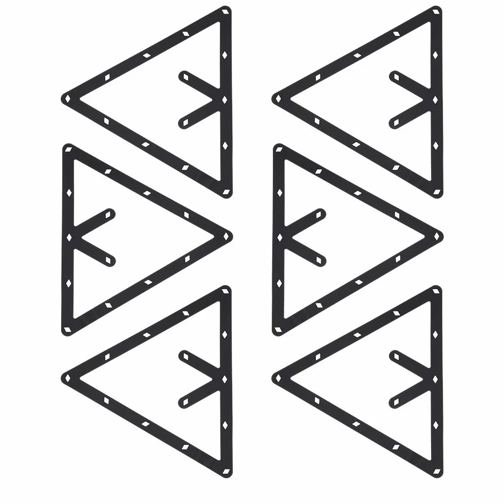Akozon Triángulo de Billar Americano Soporte de Bola Posicionamiento Mesa de Billar Accesorio Juego 6 Piezas Estante Negro
