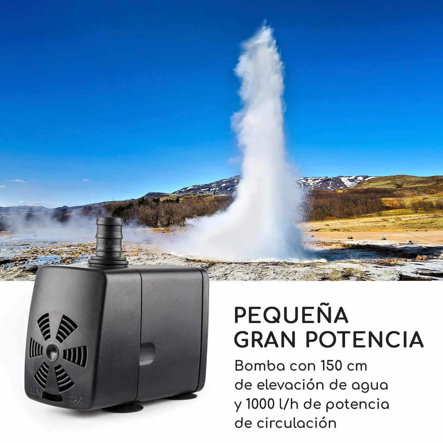 Blumfeldt Watergate - Fuente de Agua Decorativa, Bombea hasta 1000 l/h, Potencia 15 W, Protección IPX8, Uso Exteriores e Interiores, Aspecto Granito, Ladrillo Visto, Gris galvanizado