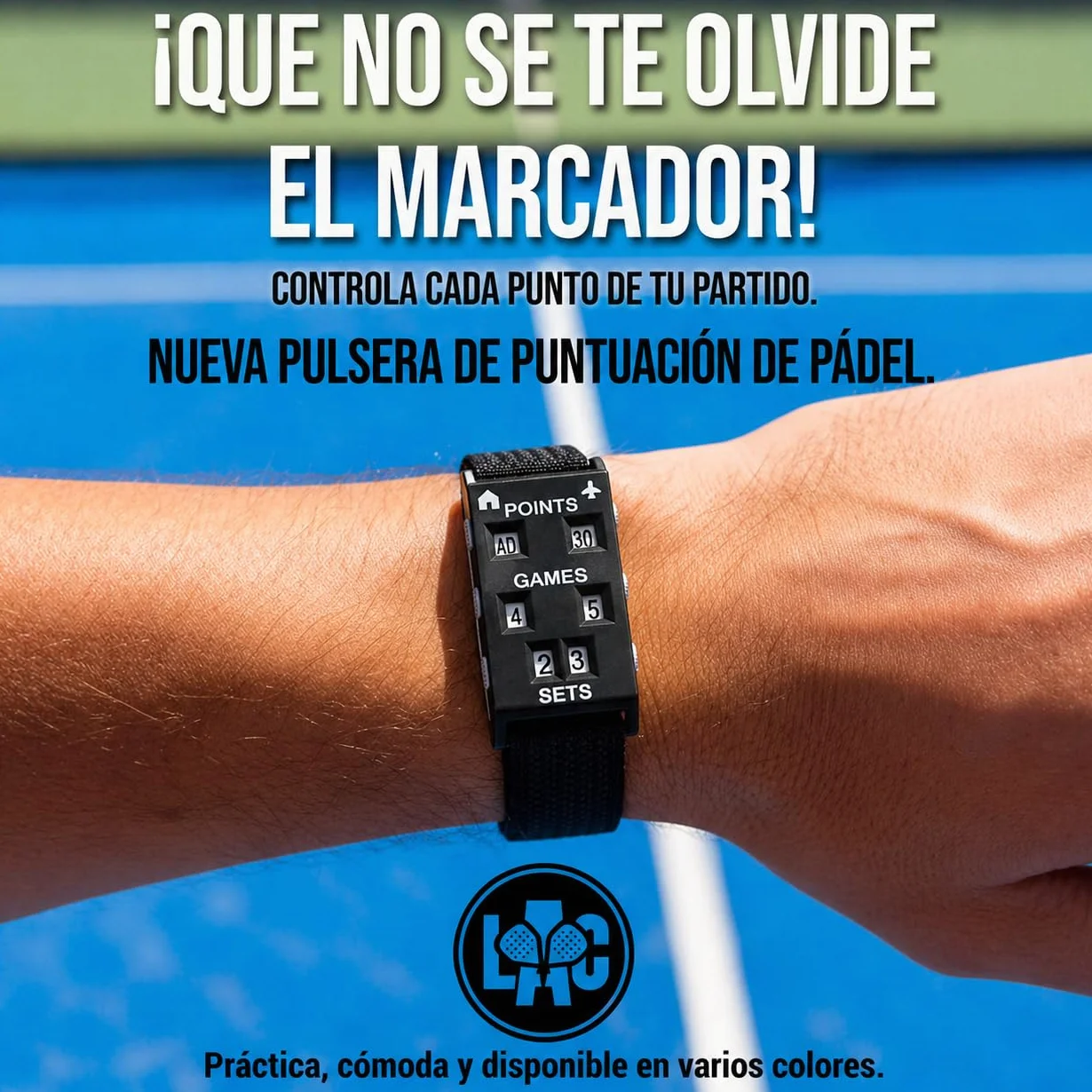 Pulsera Marcador de Pádel y Tenis – Contador de Puntos Manual Ajustable