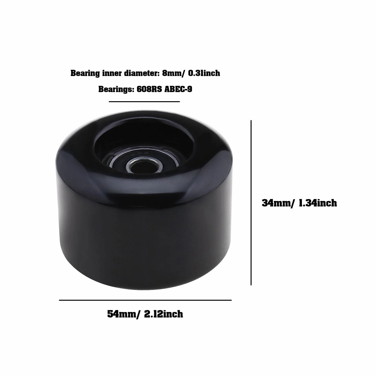 The Lord of the Tools 4 ruedas de 54 mm 80A ABEC-9 608RS negro